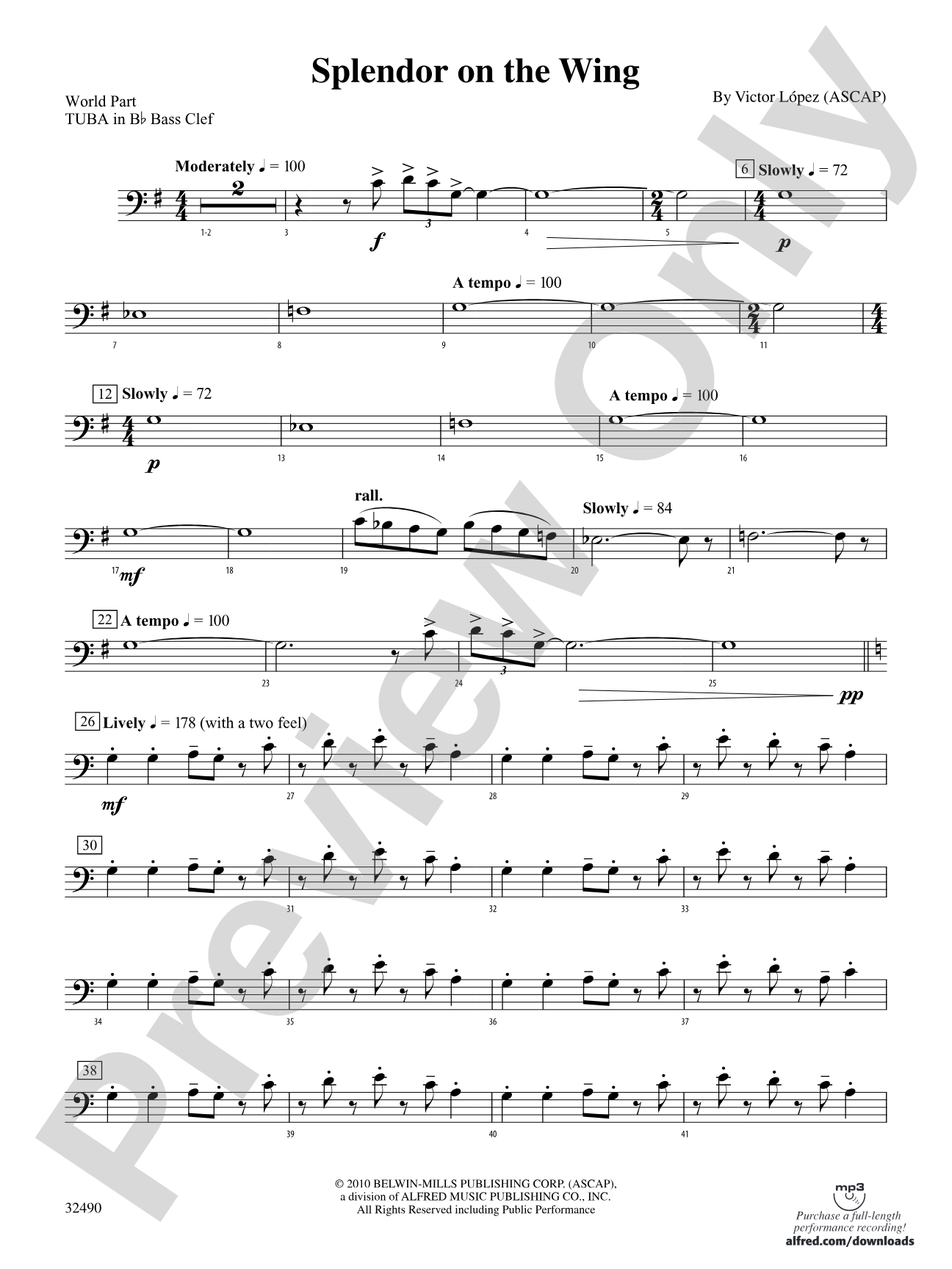 Splendor on the Wing: (wp) B-flat Tuba B.C.