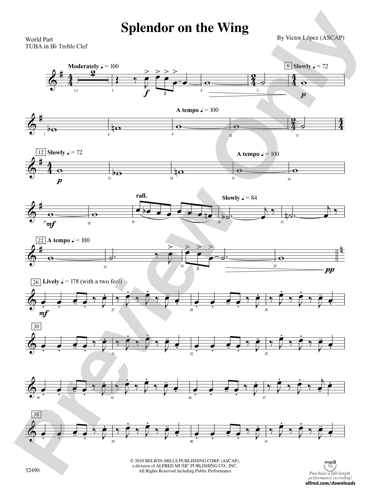 Splendor on the Wing: (wp) B-flat Tuba T.C.