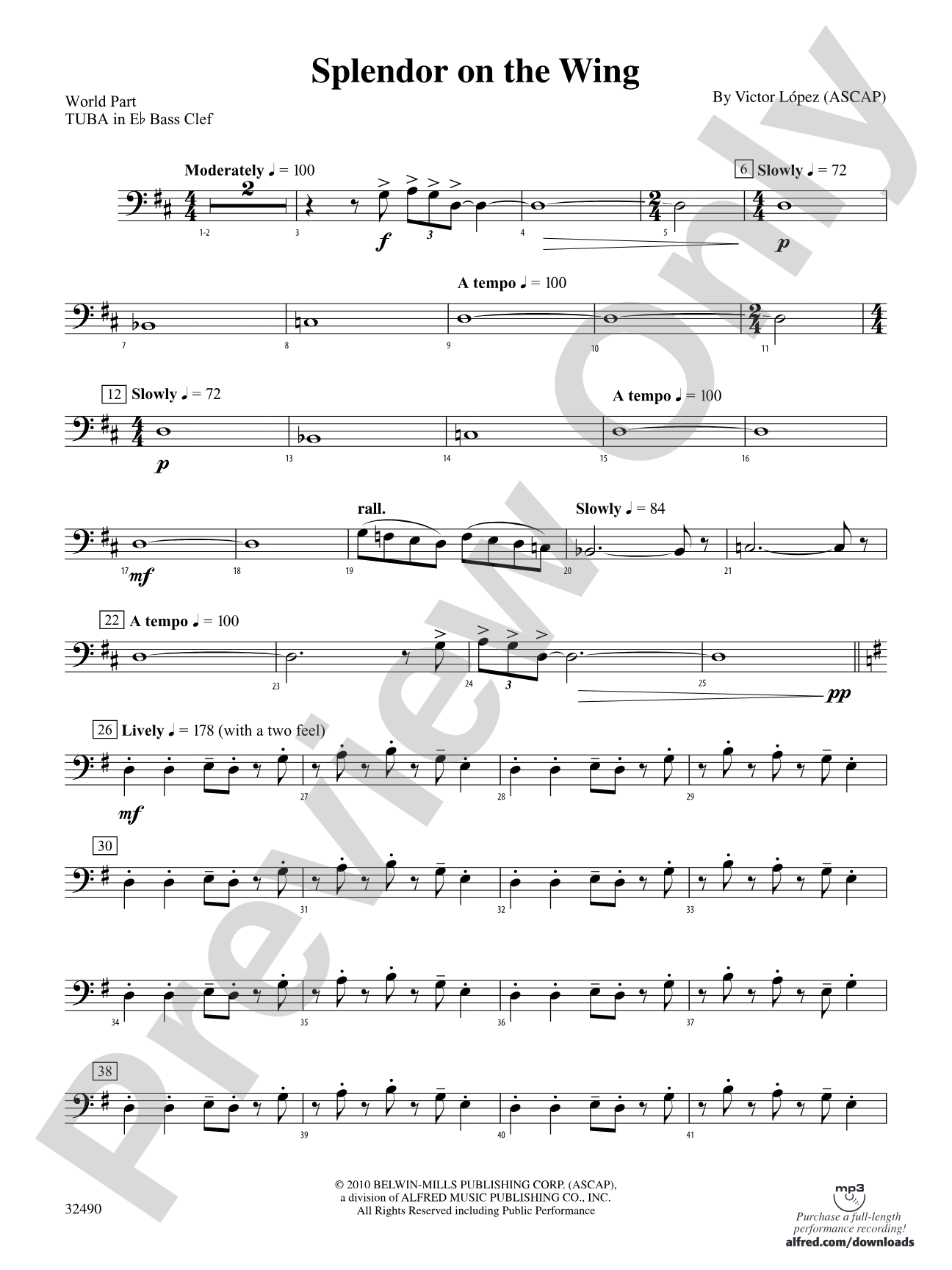 Splendor on the Wing: (wp) E-flat Tuba B.C.