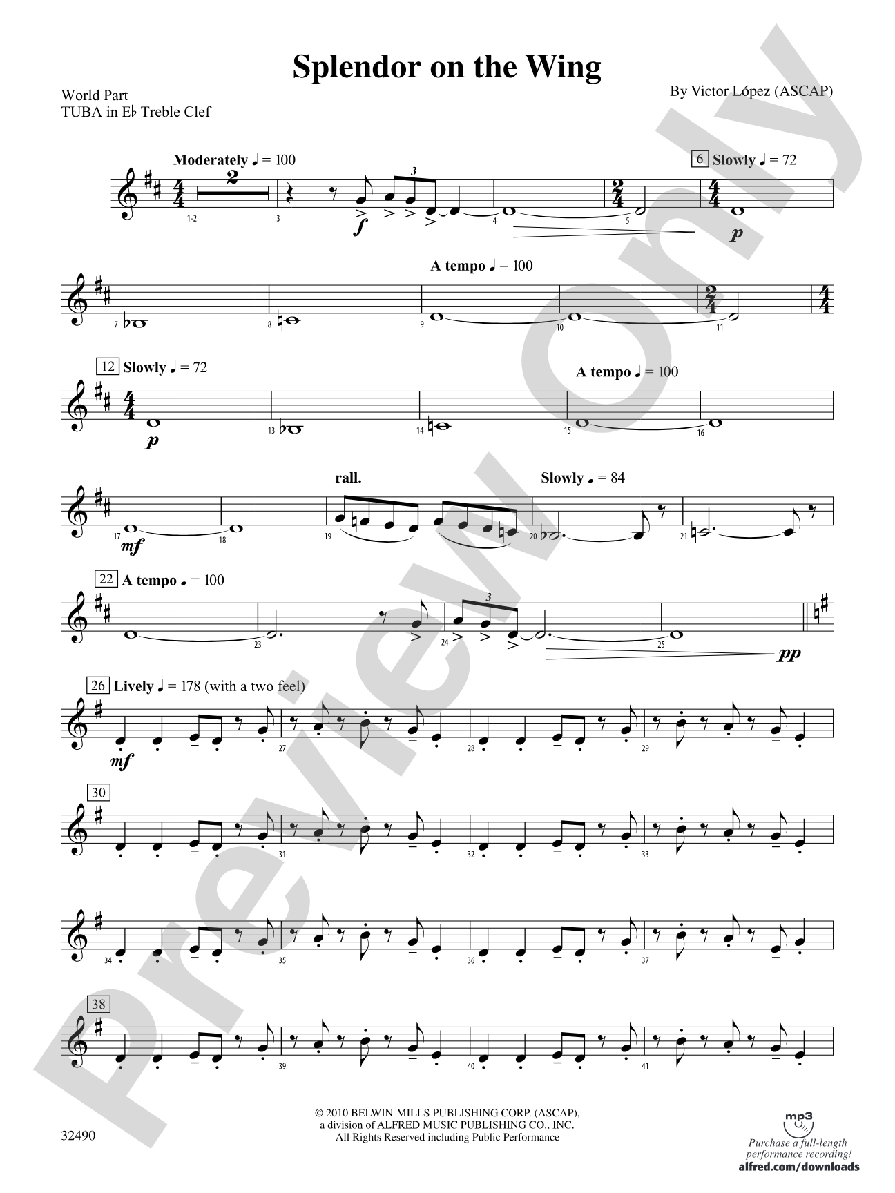 Splendor on the Wing: (wp) E-flat Tuba T.C.