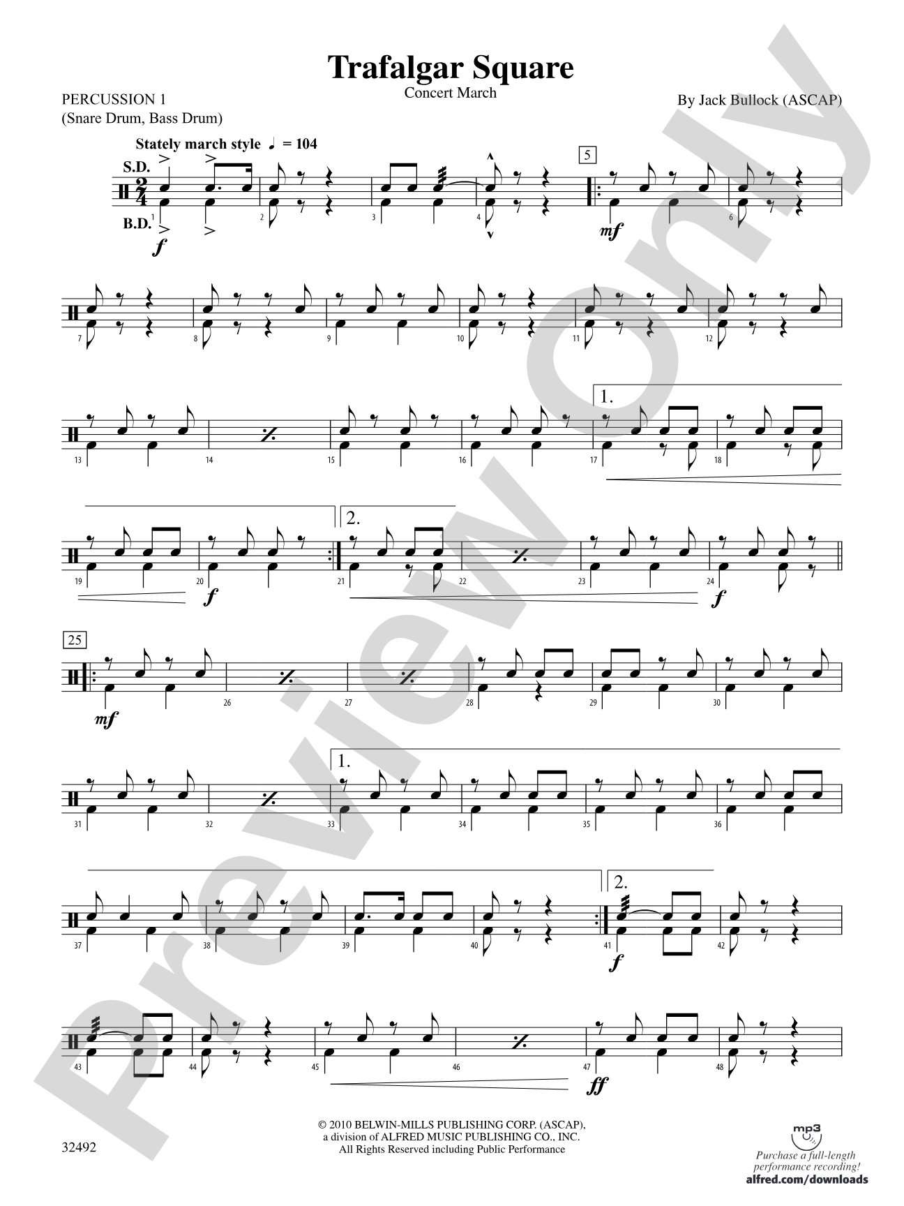 Trafalgar Square: 1st Percussion