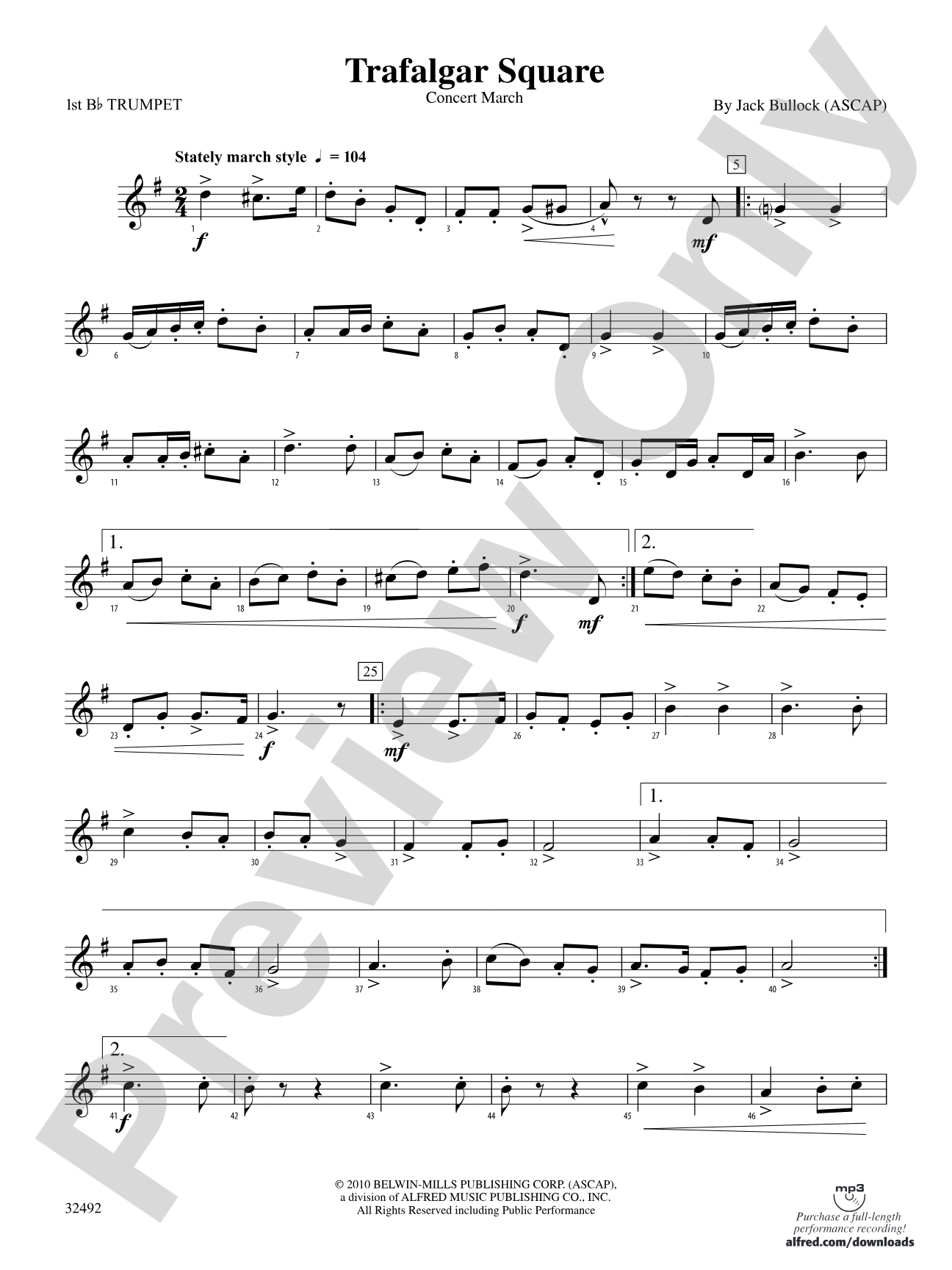 Trafalgar Square: 1st B-flat Trumpet