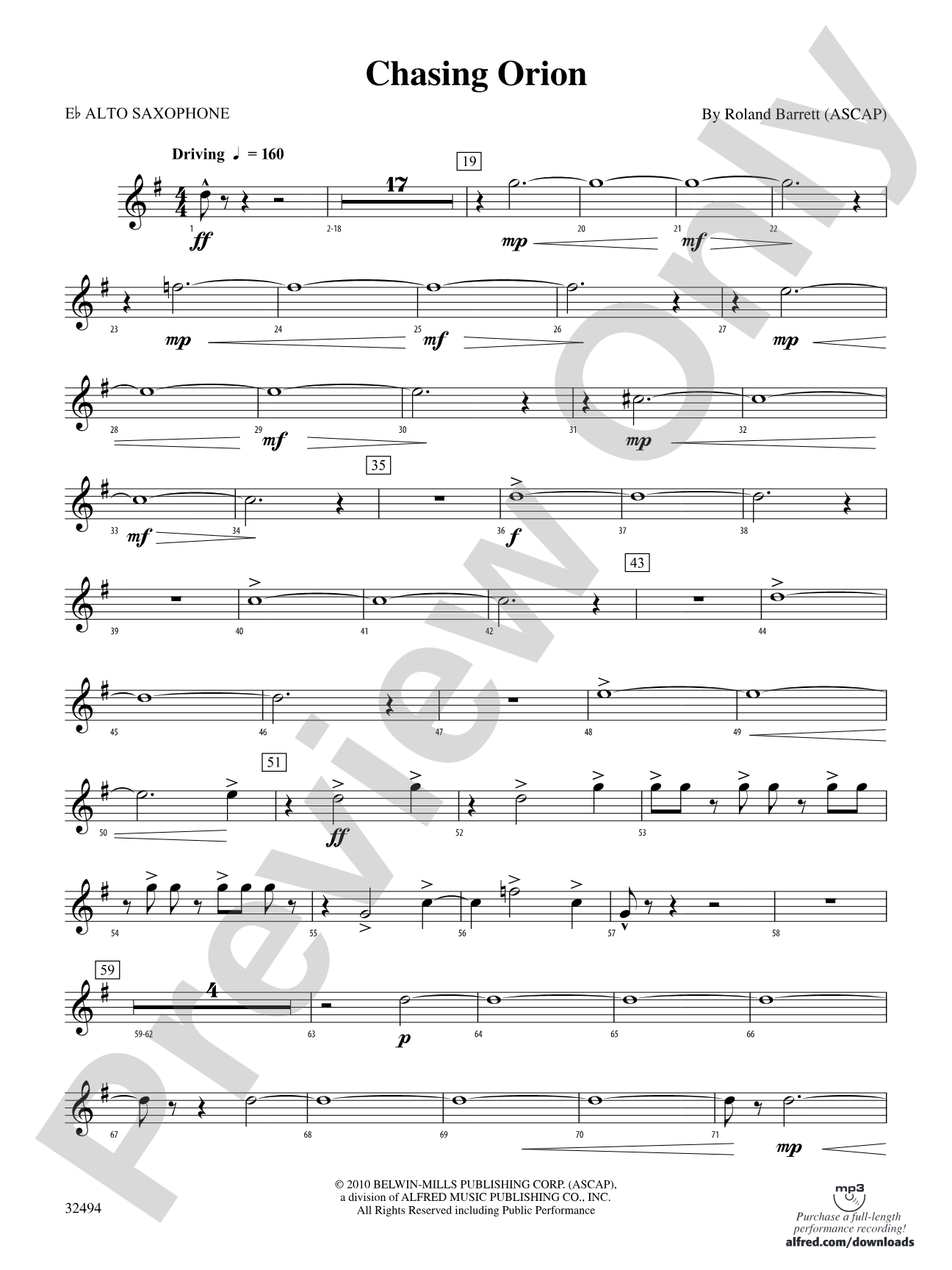 Chasing Orion: E-flat Alto Saxophone