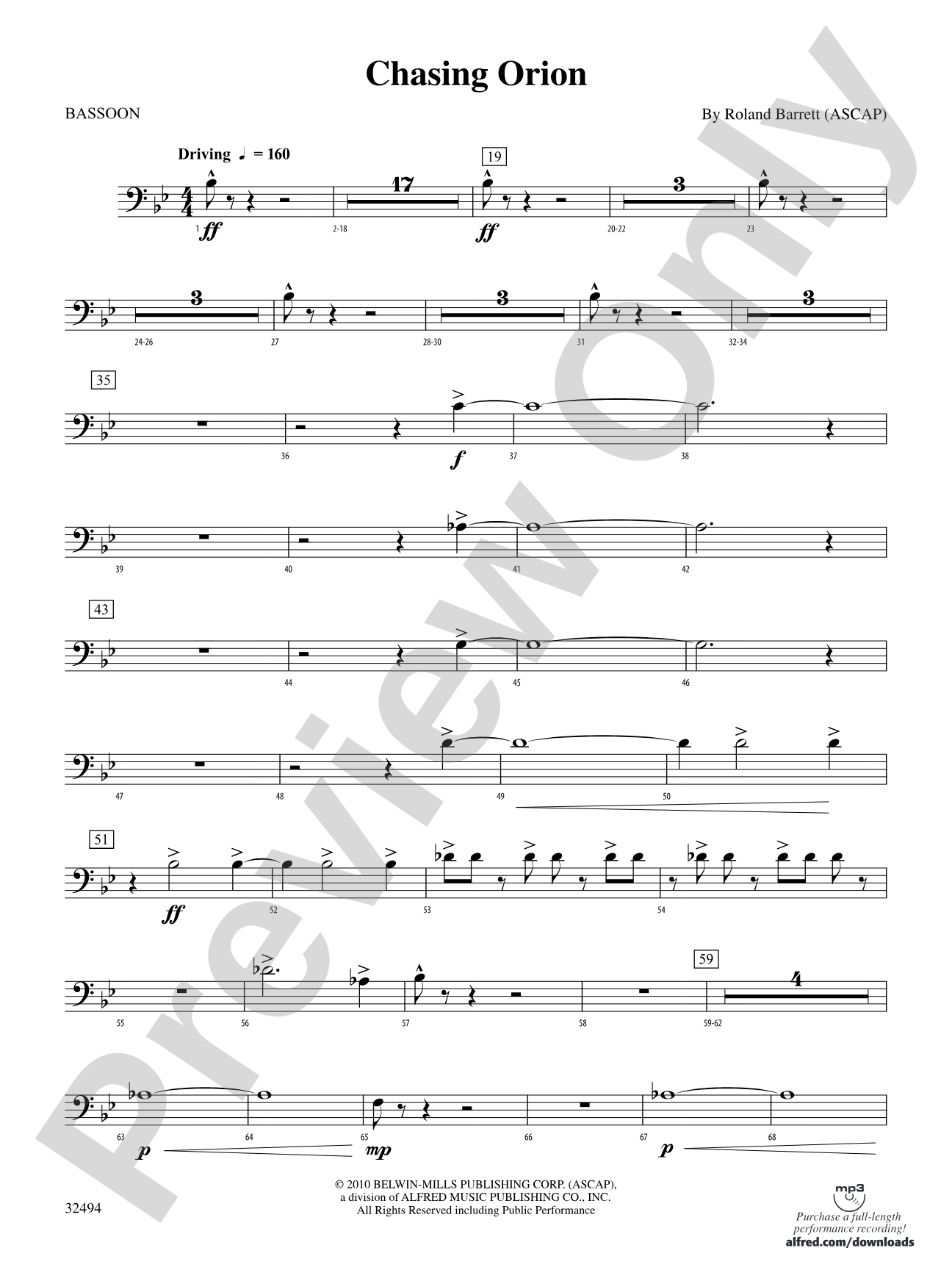 Chasing Orion: Bassoon