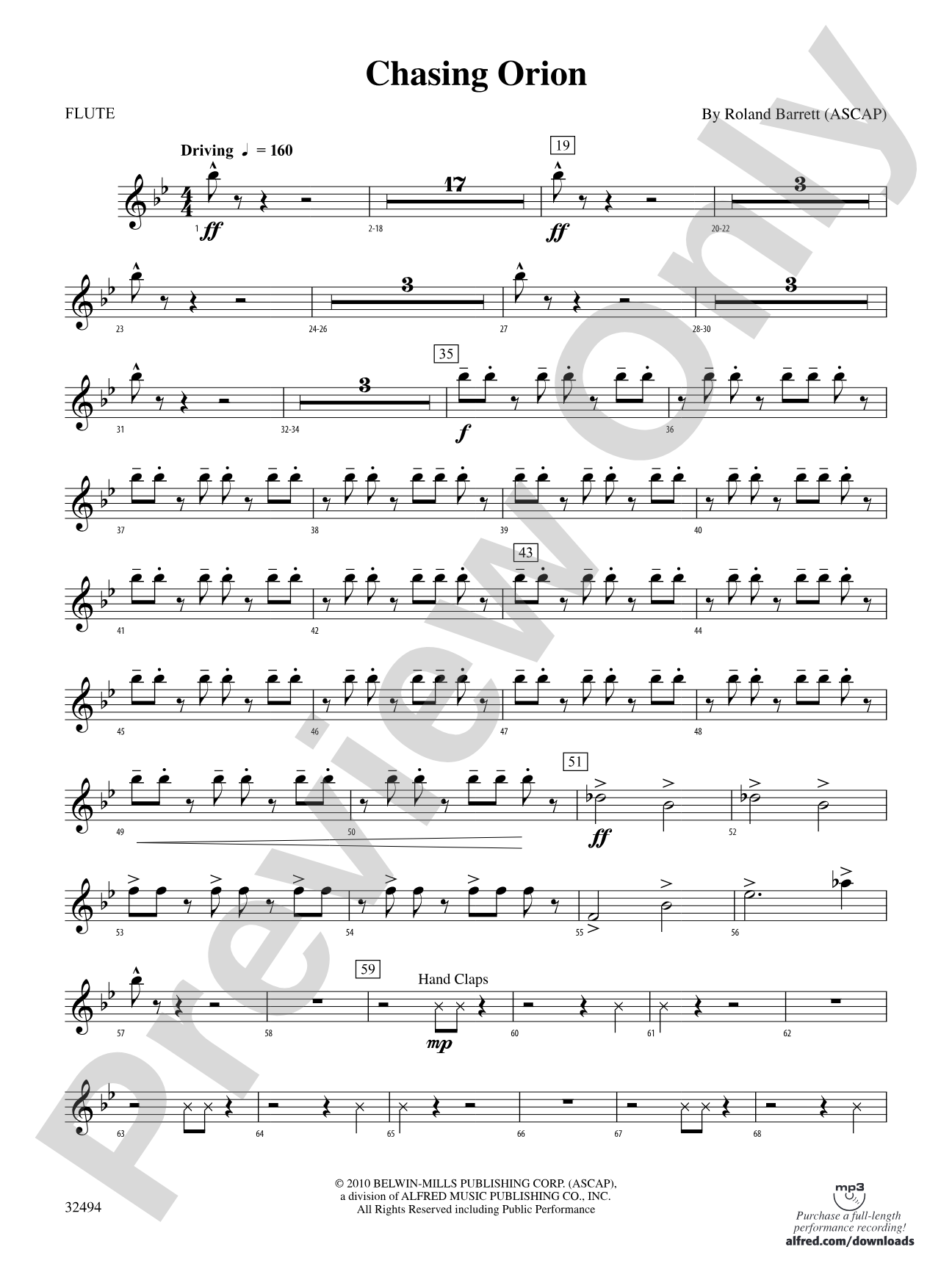 Chasing Orion: Flute
