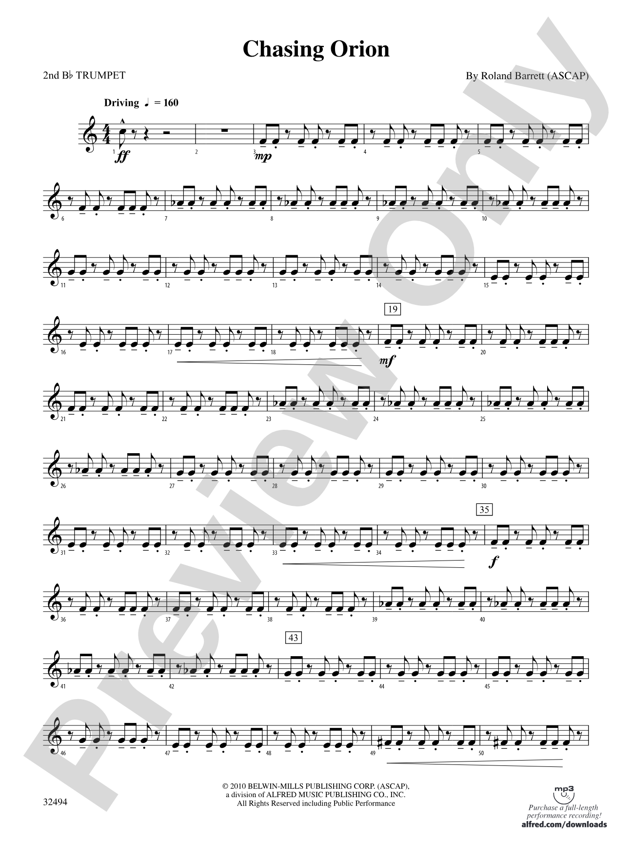 Chasing Orion: 2nd B-flat Trumpet