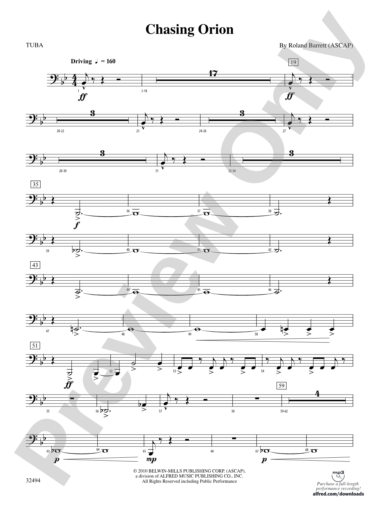 Chasing Orion: Tuba