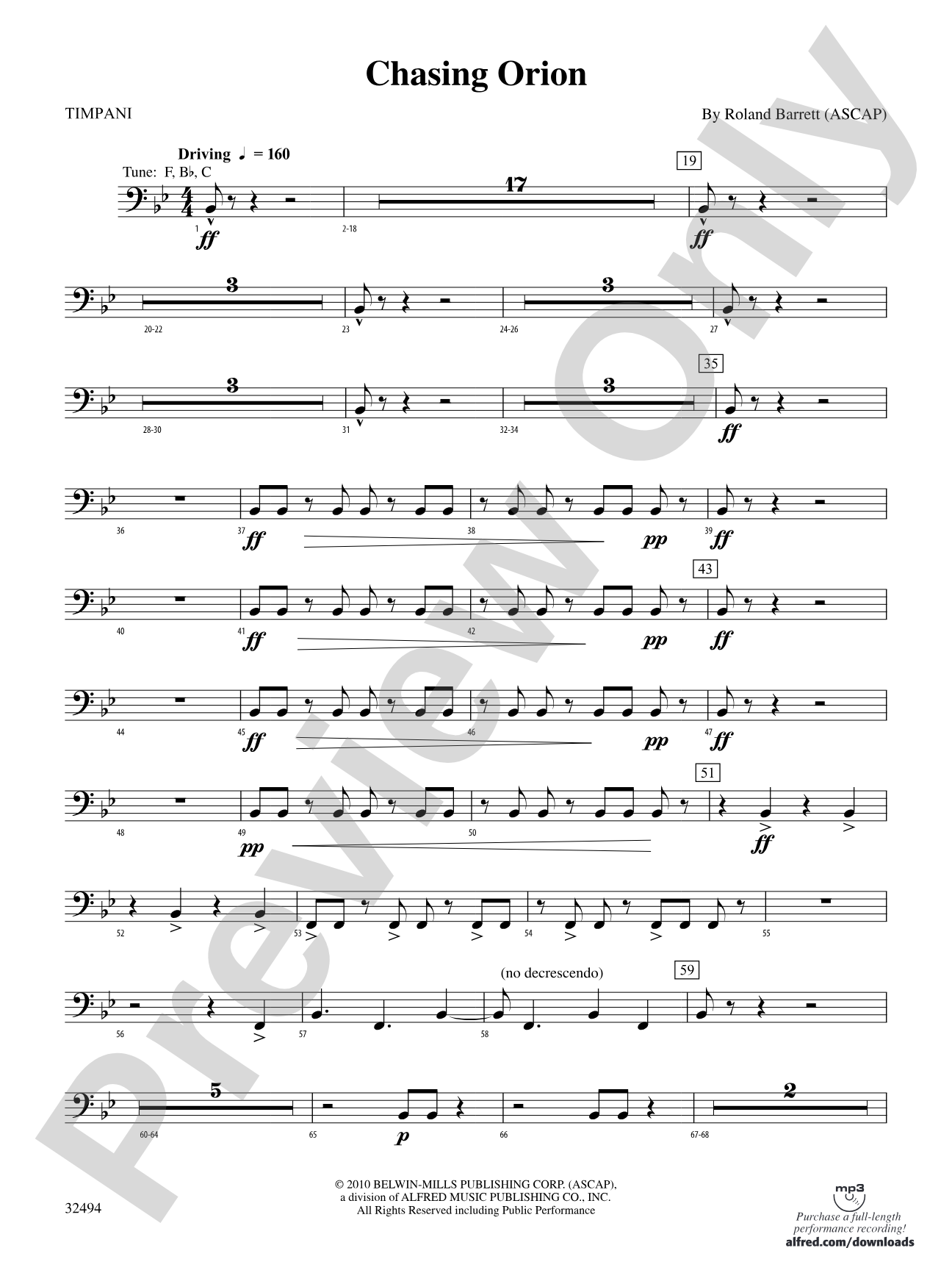Chasing Orion: Timpani