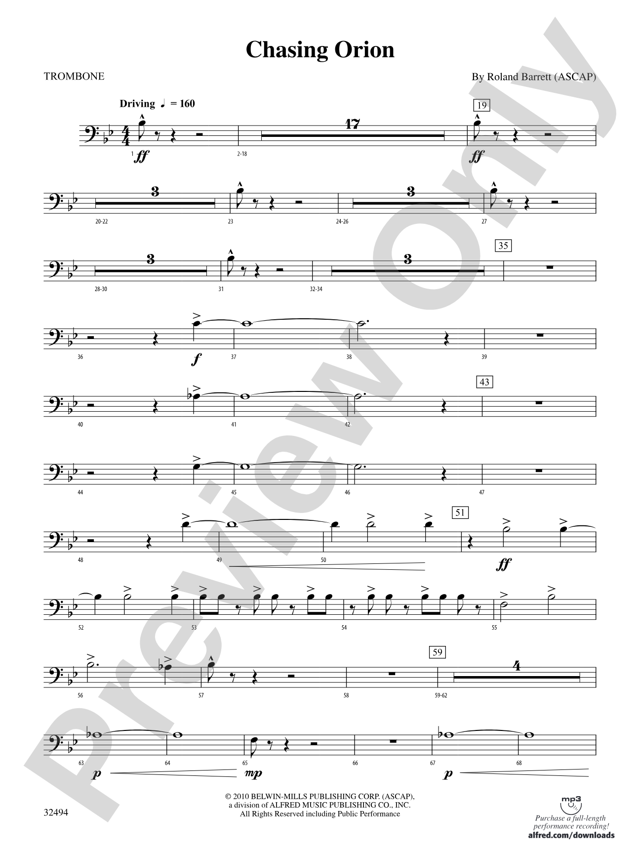 Chasing Orion: 1st Trombone