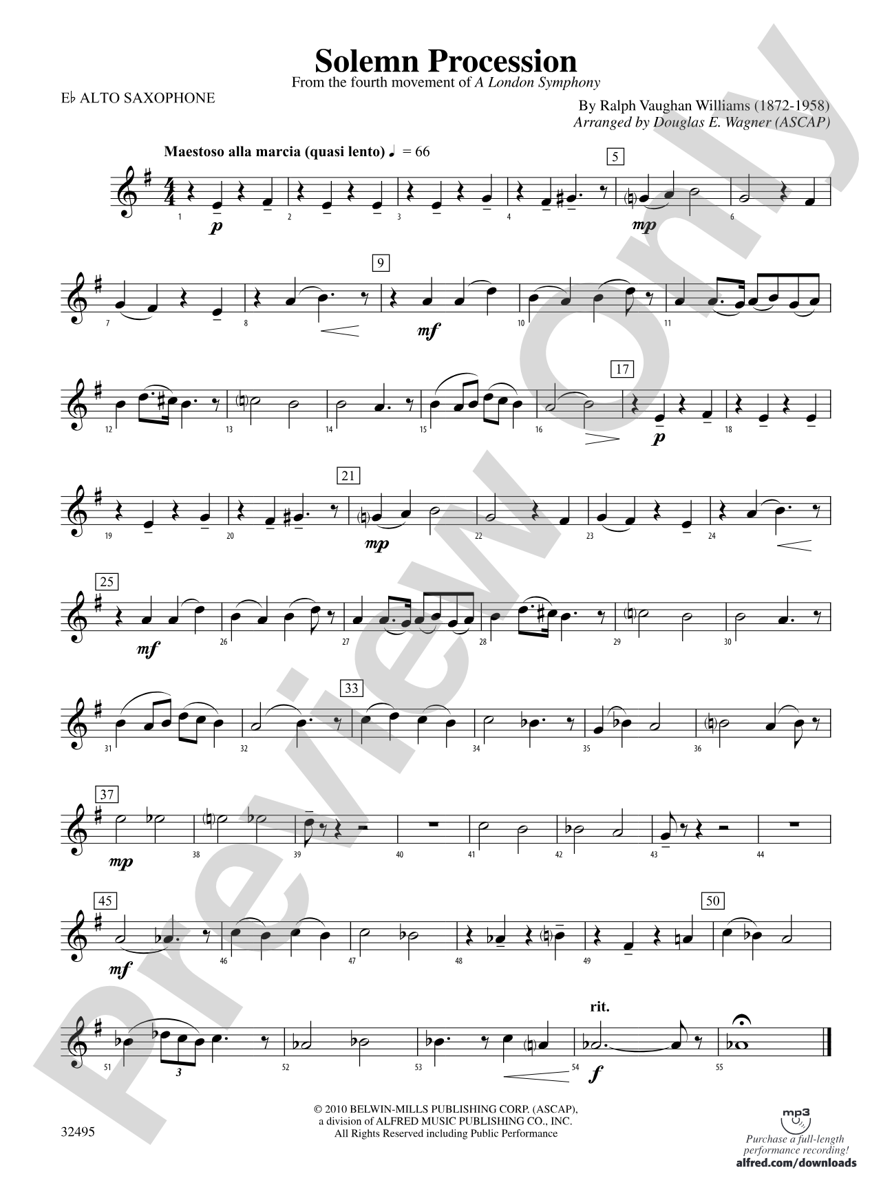 Solemn Procession: E-flat Alto Saxophone