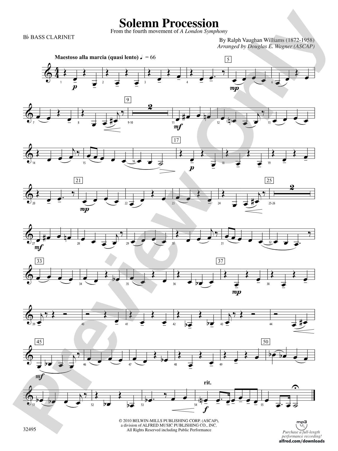 Solemn Procession: B-flat Bass Clarinet