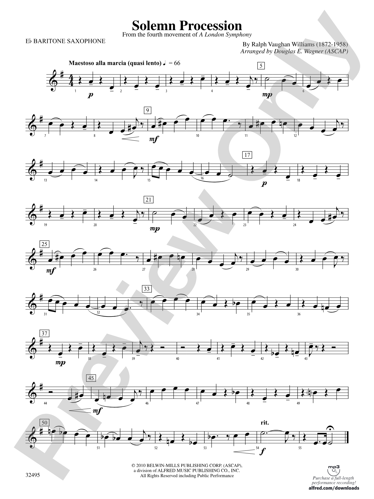 Solemn Procession: E-flat Baritone Saxophone