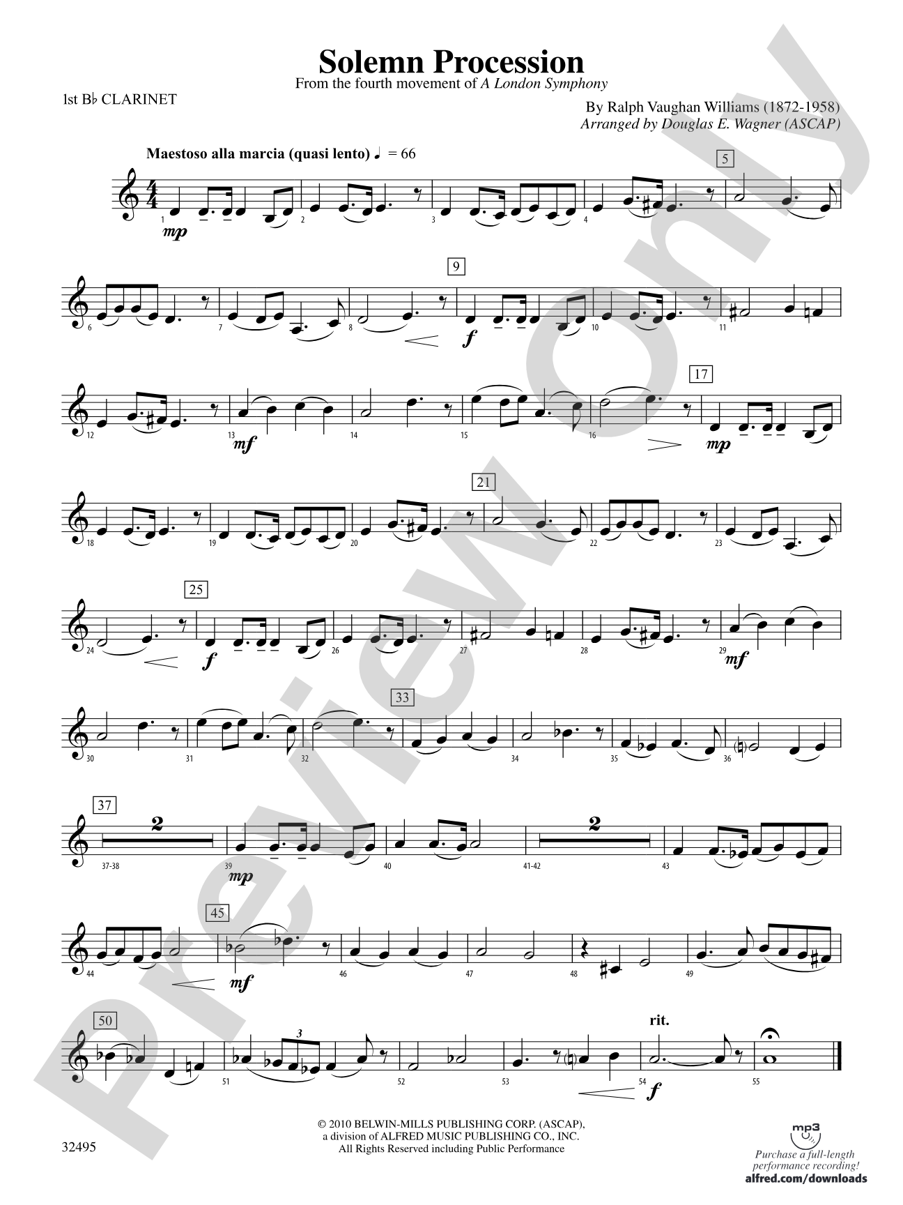 Solemn Procession: 1st B-flat Clarinet