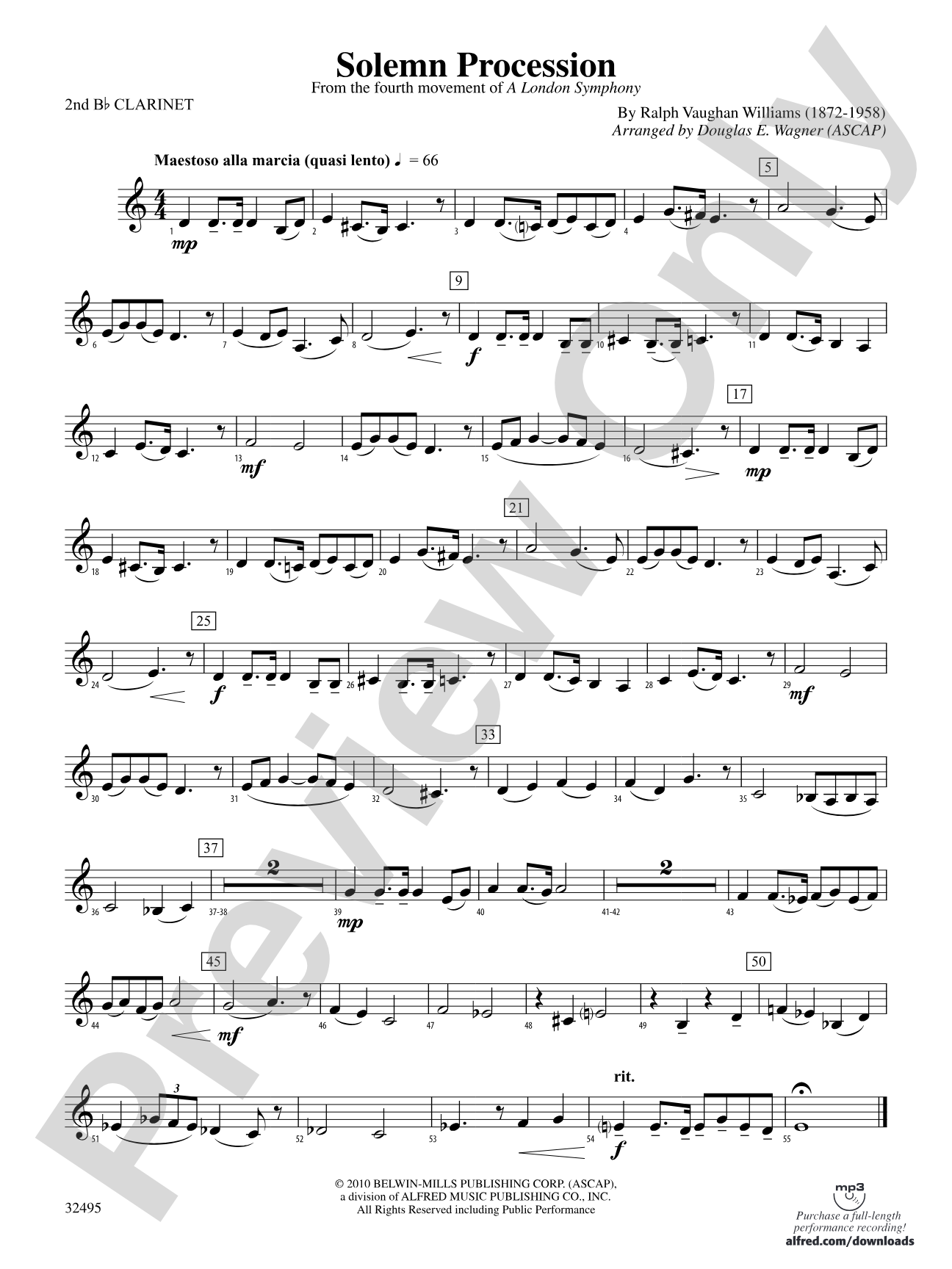 Solemn Procession: 2nd B-flat Clarinet