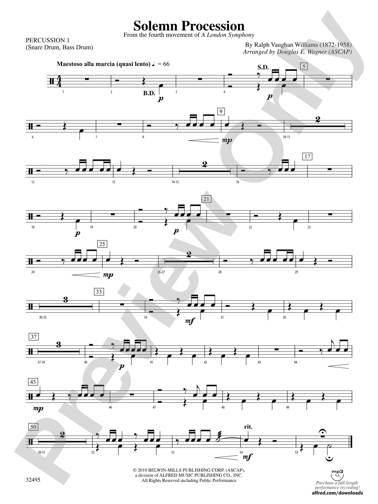 Solemn Procession: 1st Percussion