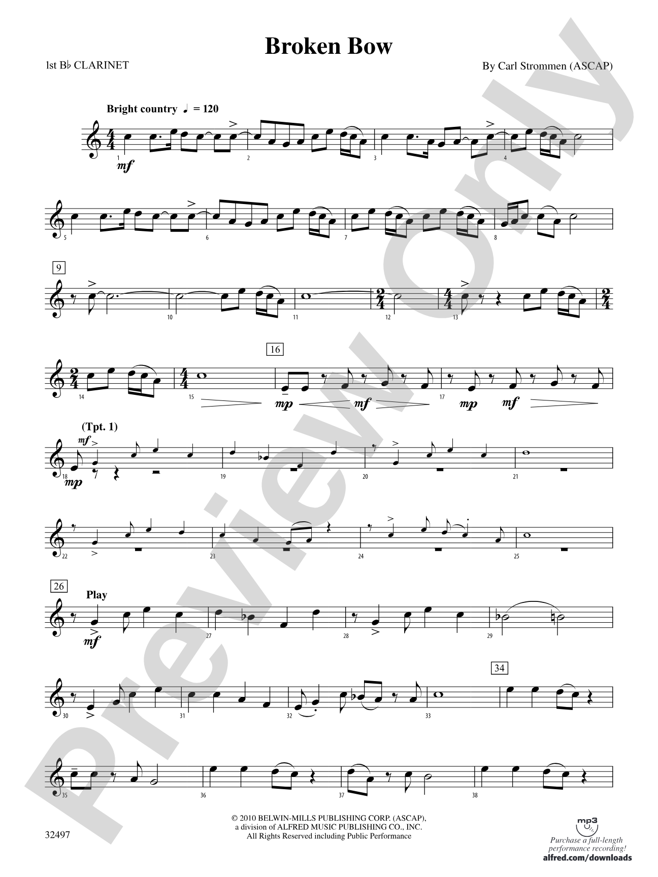 Broken Bow: 1st B-flat Clarinet