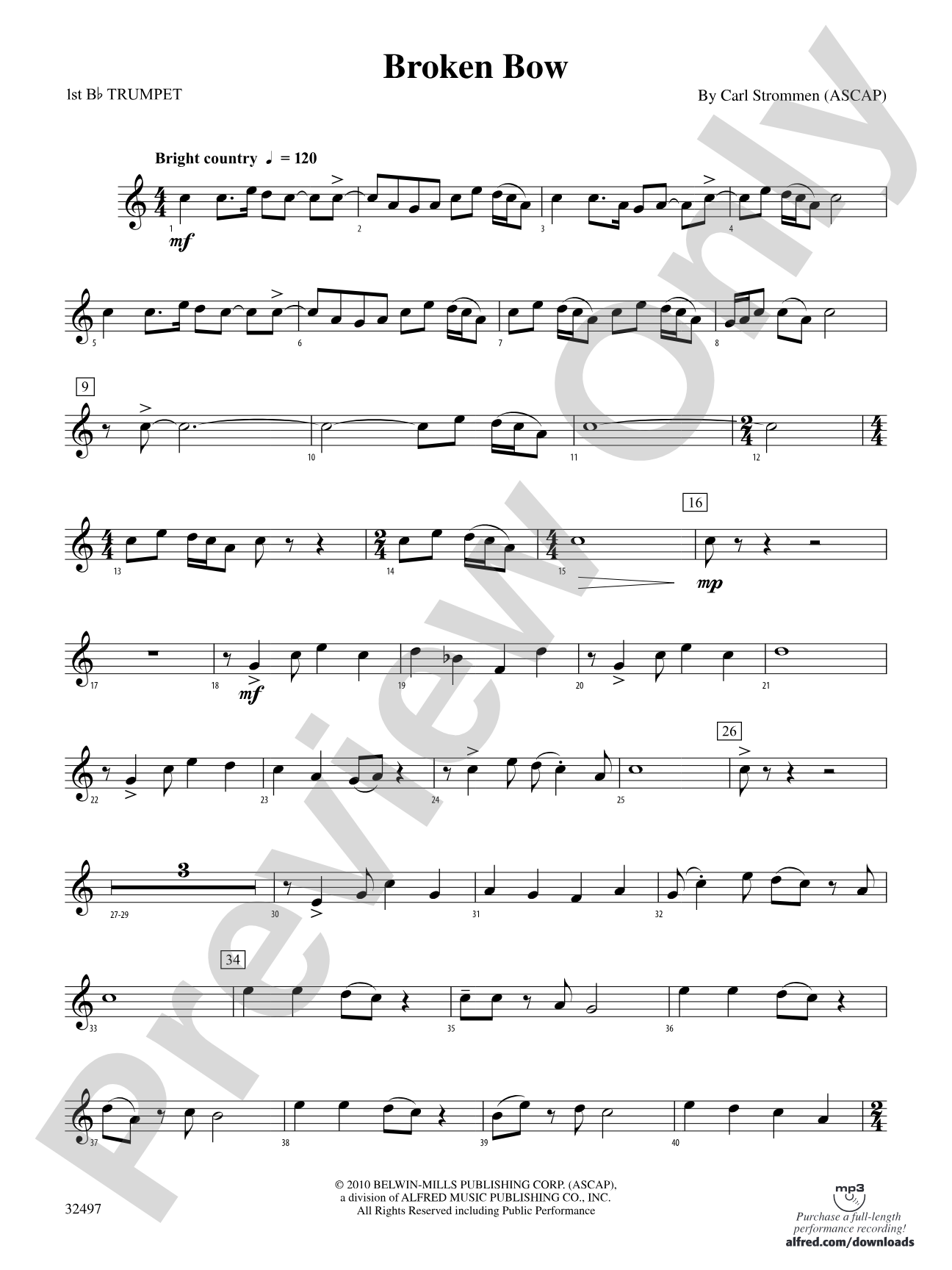 Broken Bow: 1st B-flat Trumpet