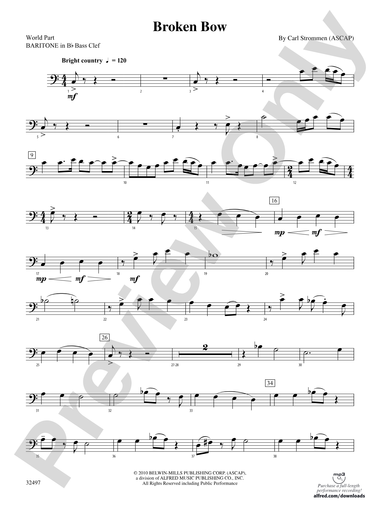 Broken Bow: (wp) B-flat Baritone B.C.