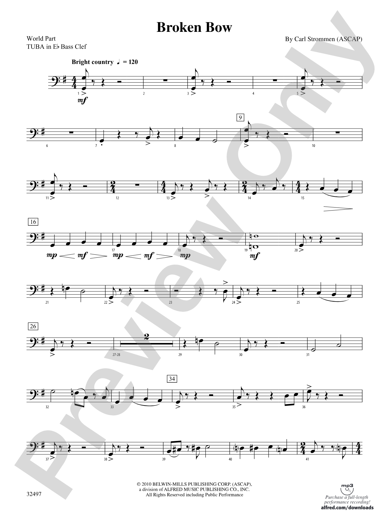 Broken Bow: (wp) E-flat Tuba B.C.