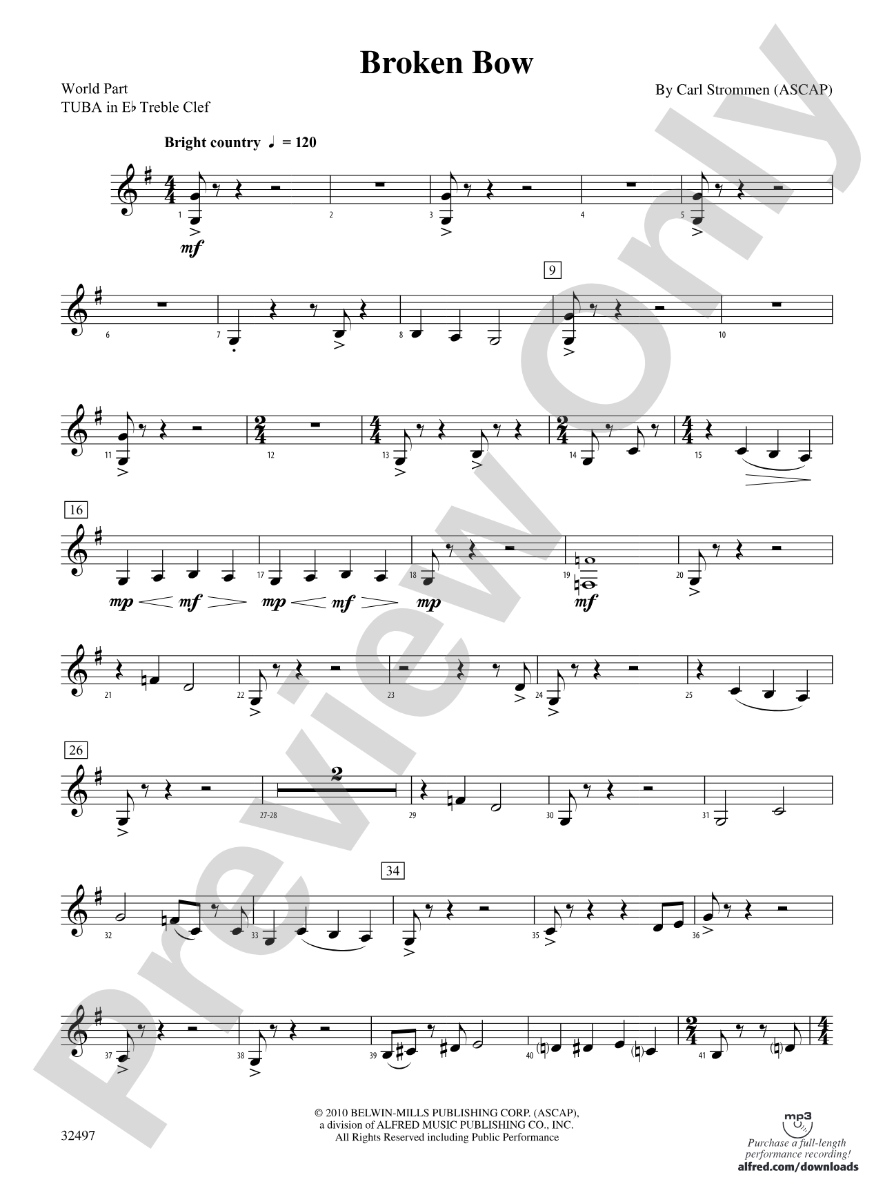 Broken Bow: (wp) E-flat Tuba T.C.