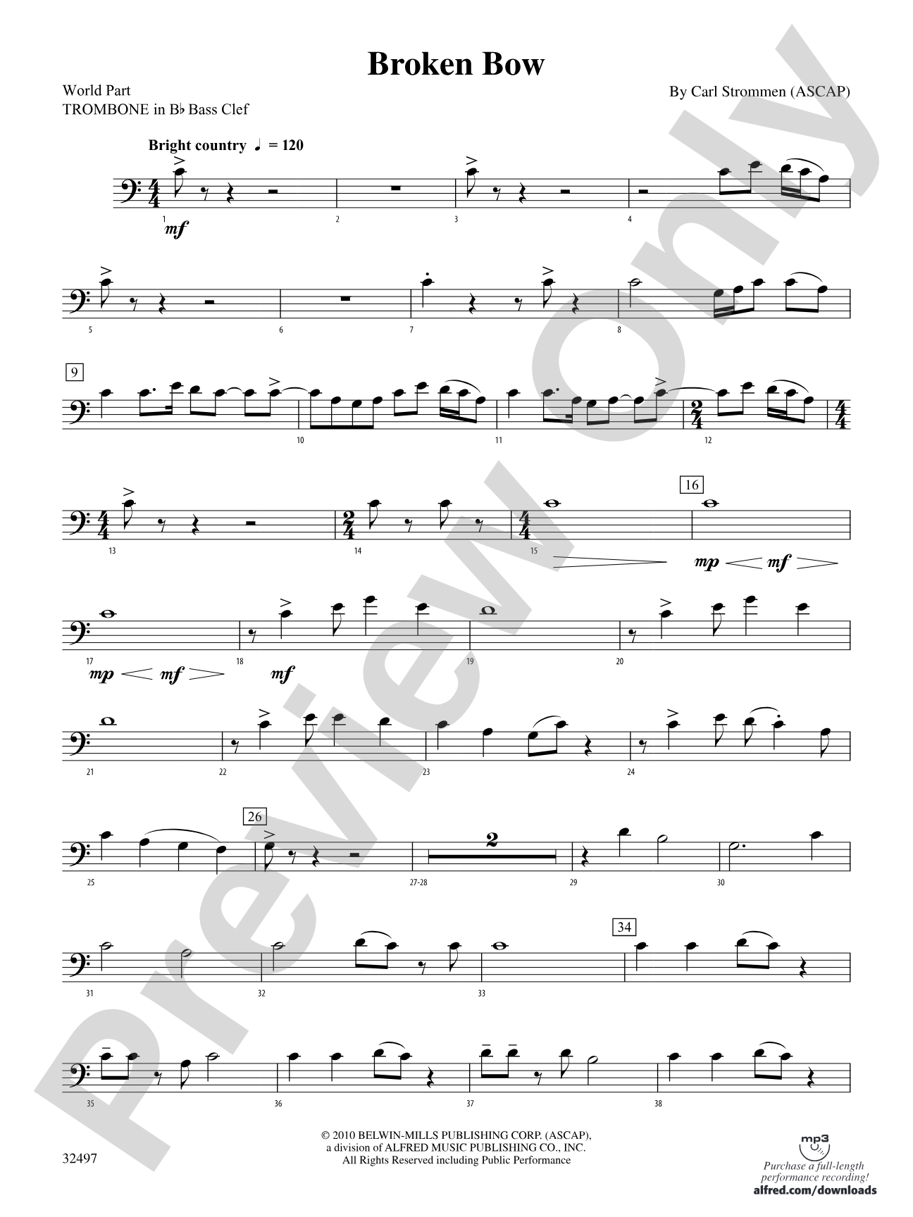 Broken Bow: (wp) 1st B-flat Trombone B.C.