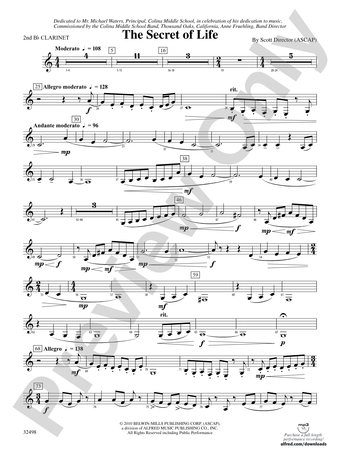 The Secret of Life: 2nd B-flat Clarinet