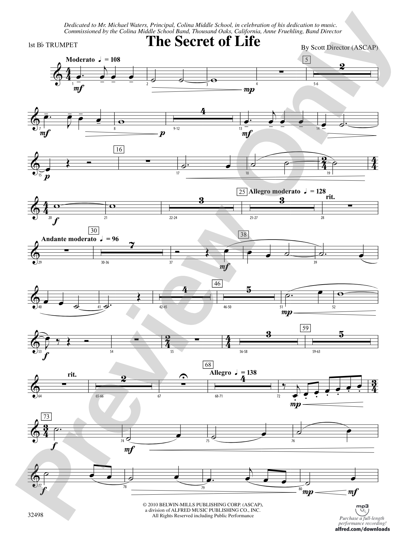 The Secret of Life: 1st B-flat Trumpet