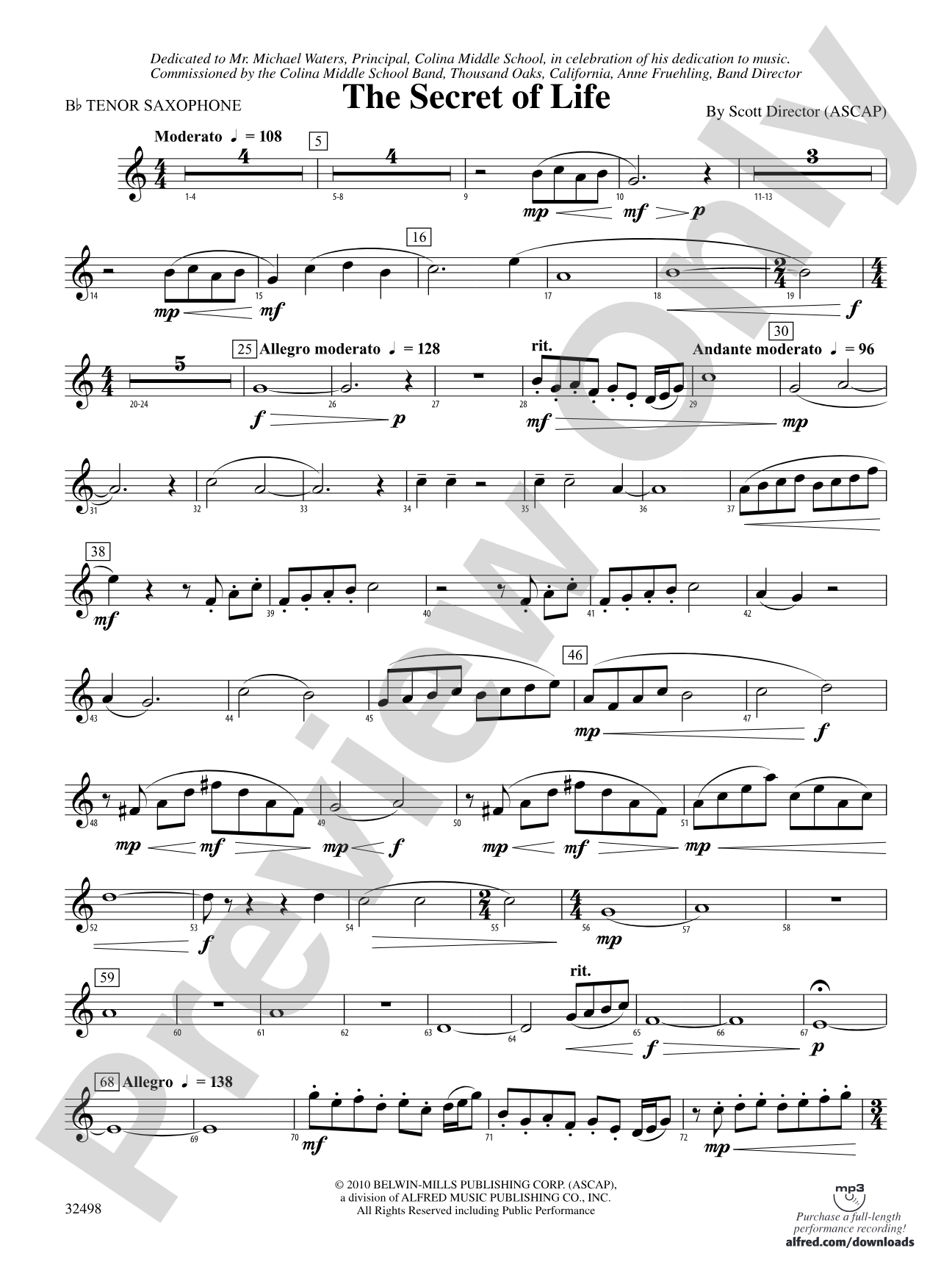 The Secret of Life: B-flat Tenor Saxophone