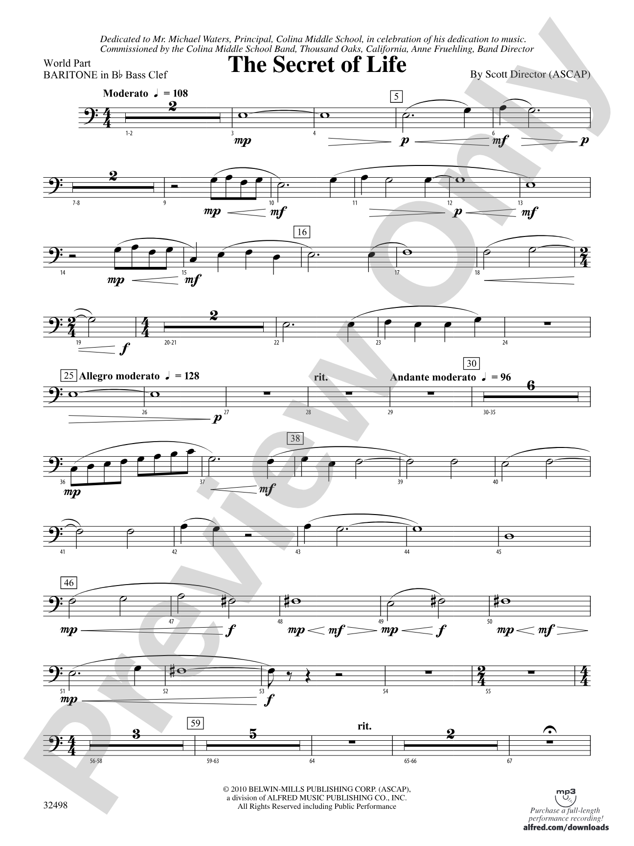 The Secret of Life: (wp) B-flat Baritone B.C.