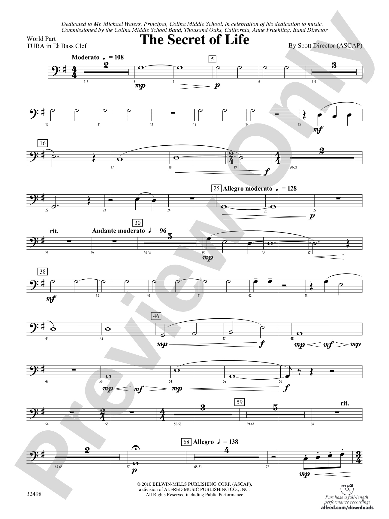 The Secret of Life: (wp) E-flat Tuba B.C.