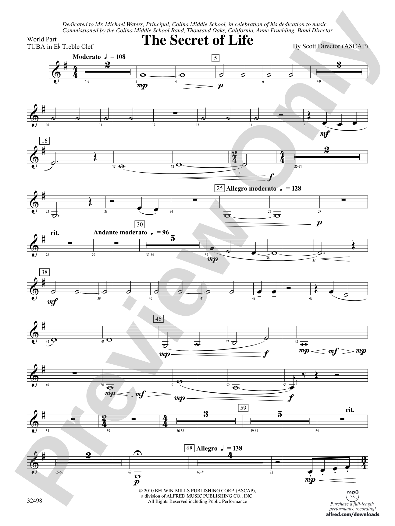 The Secret of Life: (wp) E-flat Tuba T.C.