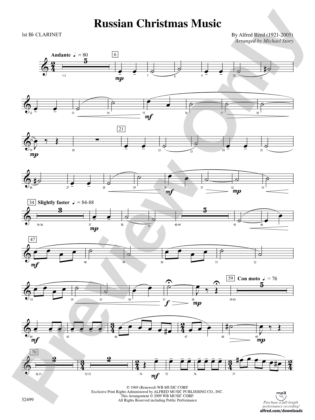 Russian Christmas Music: 1st B-flat Clarinet