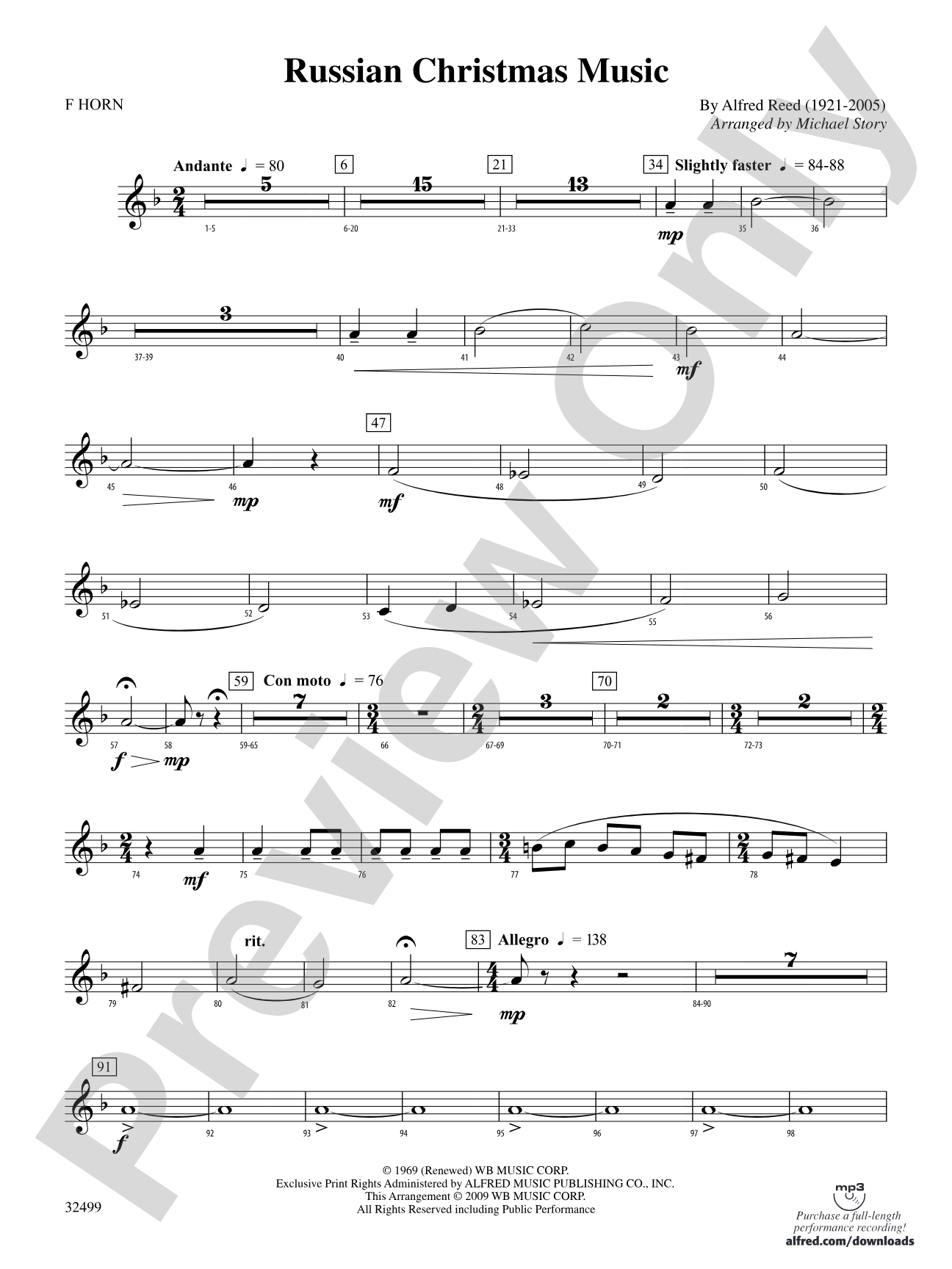 Russian Christmas Music: 1st F Horn