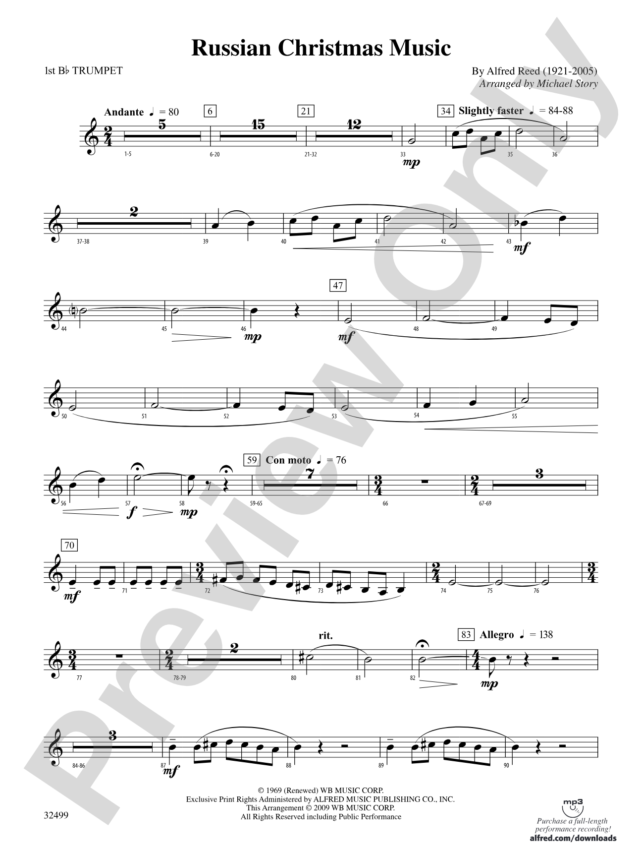 Russian Christmas Music: 1st B-flat Trumpet