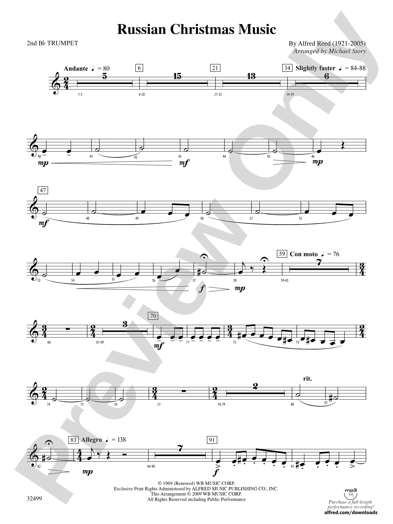 Russian Christmas Music: 2nd B-flat Trumpet