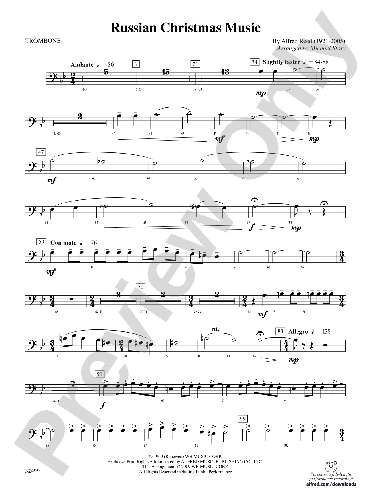 Russian Christmas Music: 1st Trombone