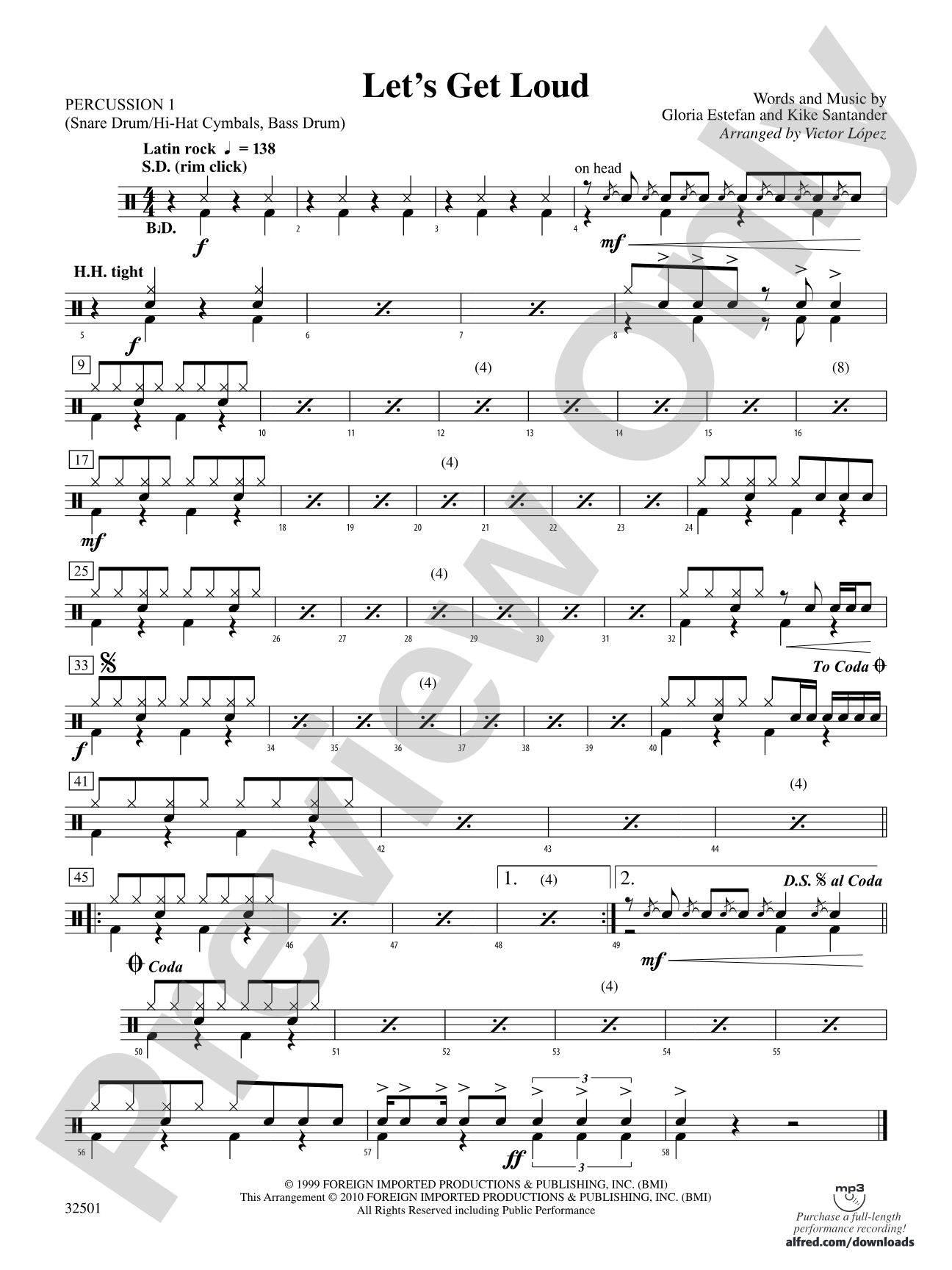Let's Get Loud: 1st Percussion