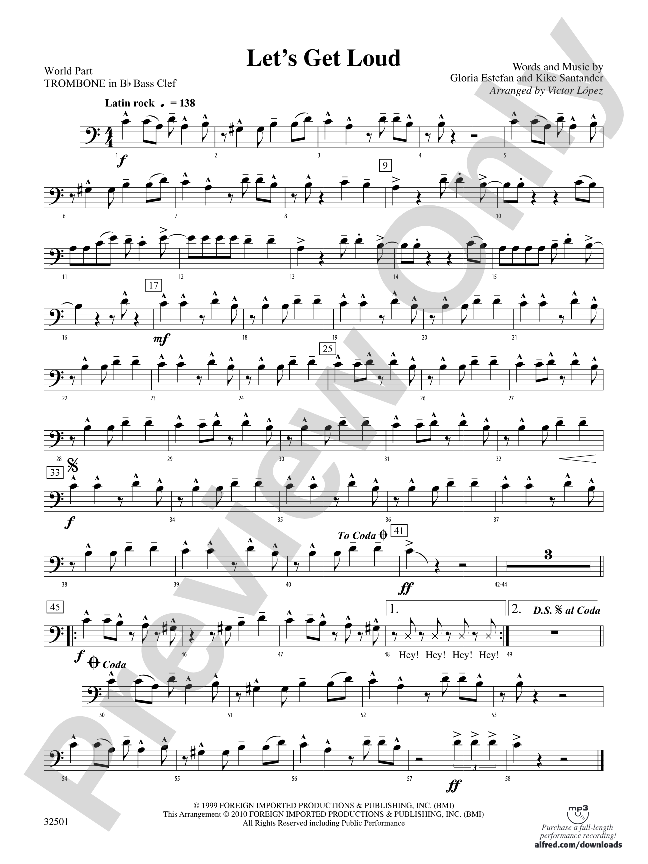 Let's Get Loud: (wp) 1st B-flat Trombone B.C.