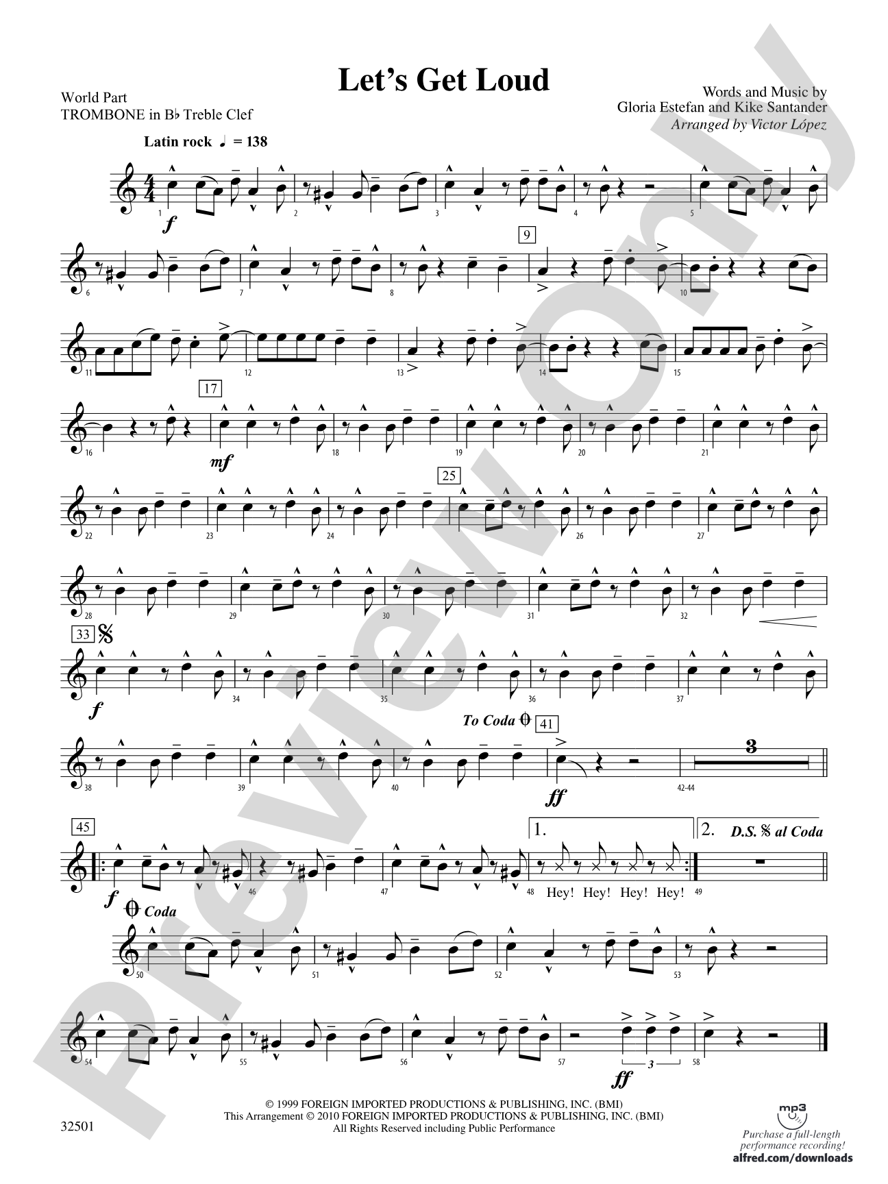 Let's Get Loud: (wp) 1st B-flat Trombone T.C.