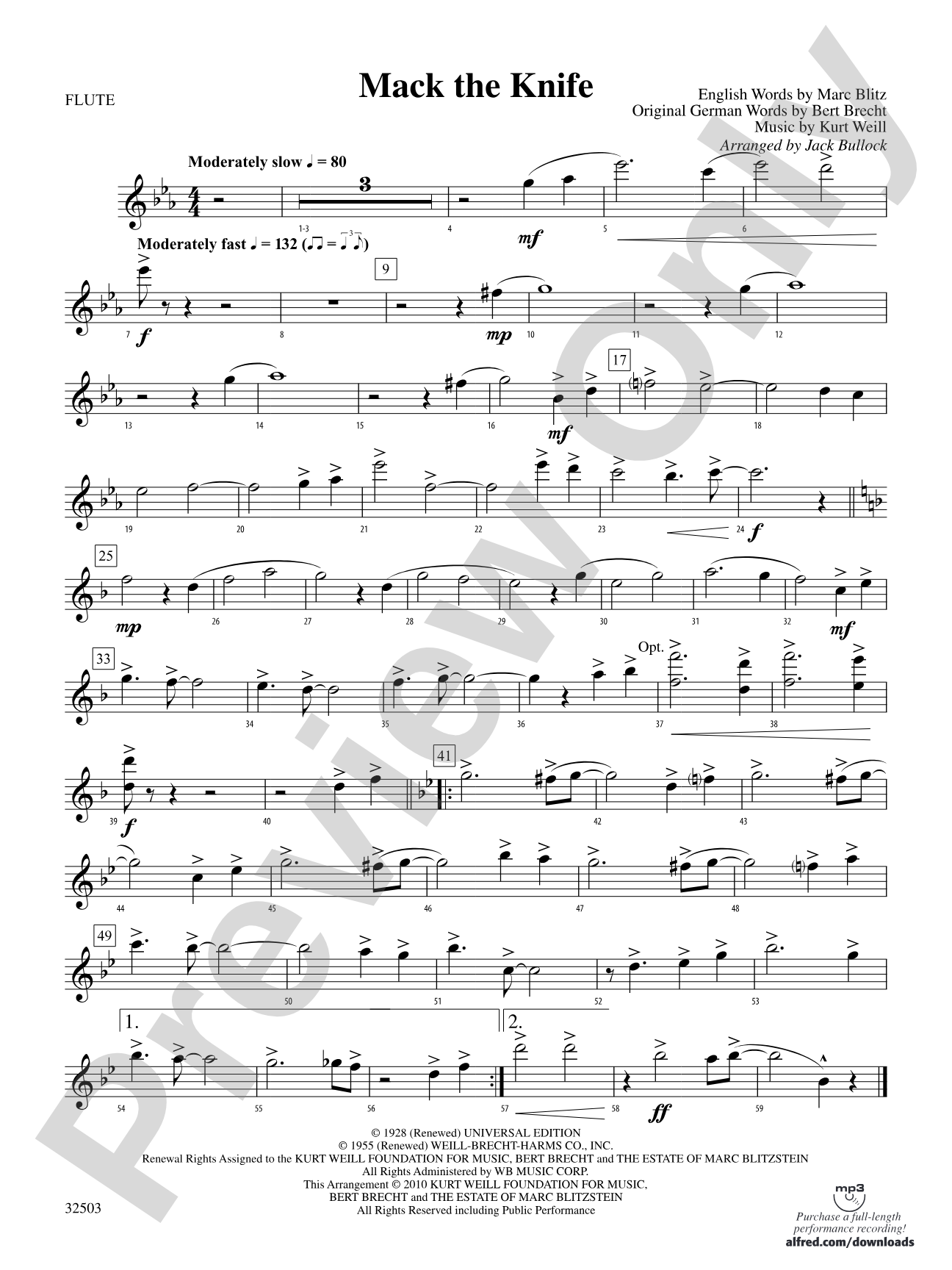 Mack the Knife: Flute