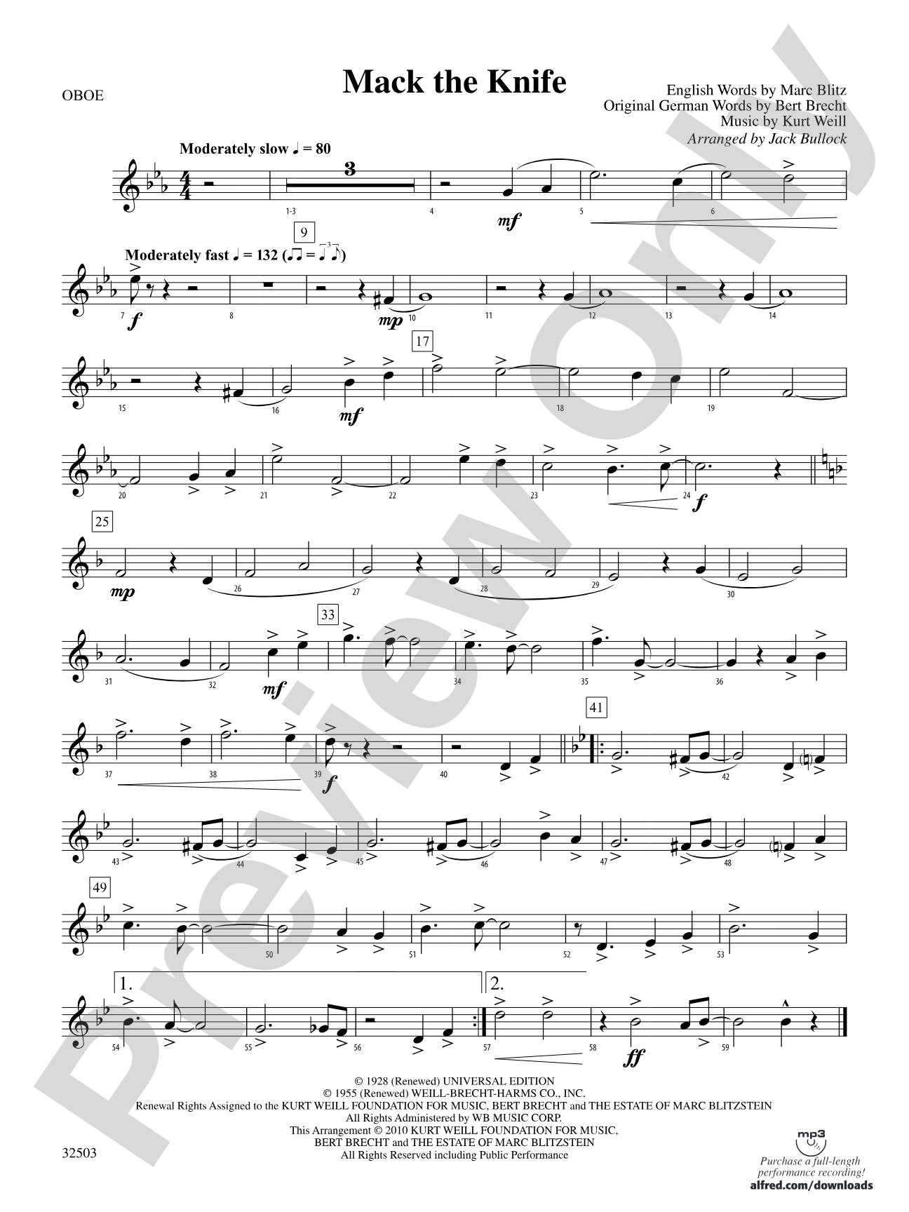 Mack the Knife: Oboe