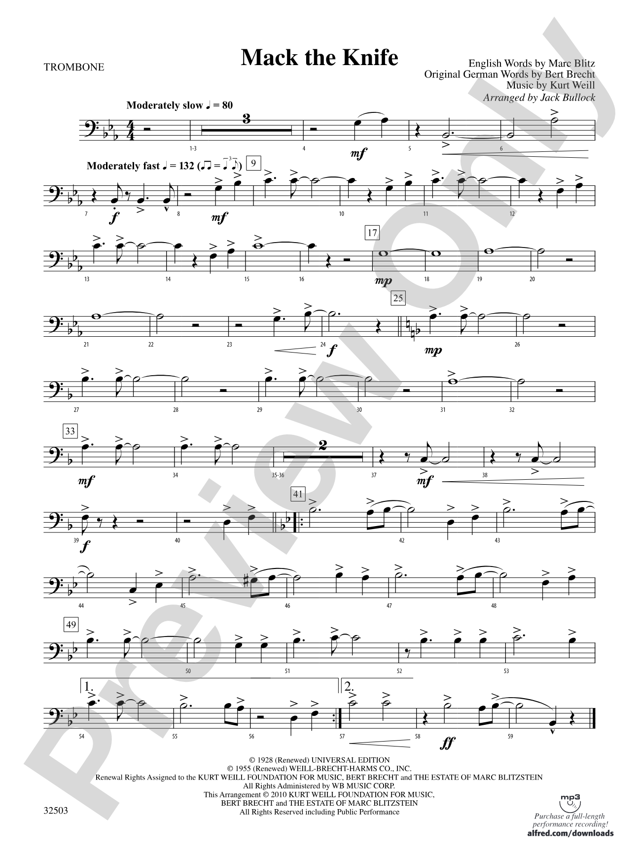 Mack the Knife: 1st Trombone