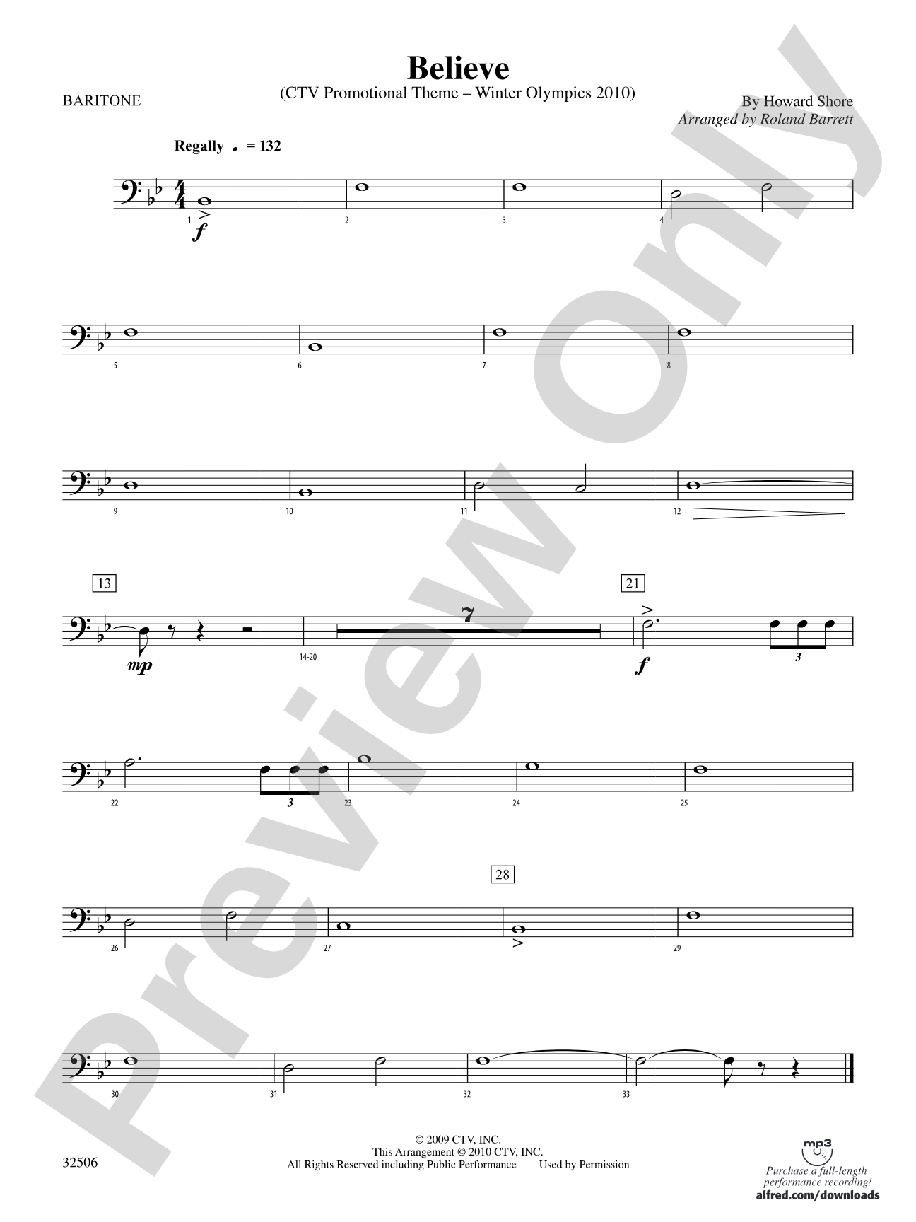 Believe (Winter Olympics 2010): Baritone B.C.