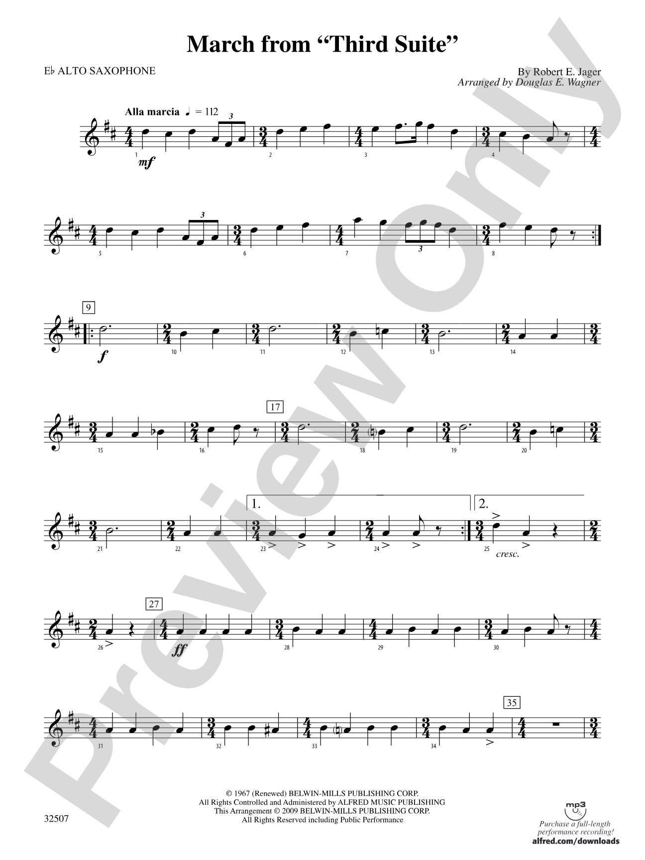 March from "Third Suite": E-flat Alto Saxophone
