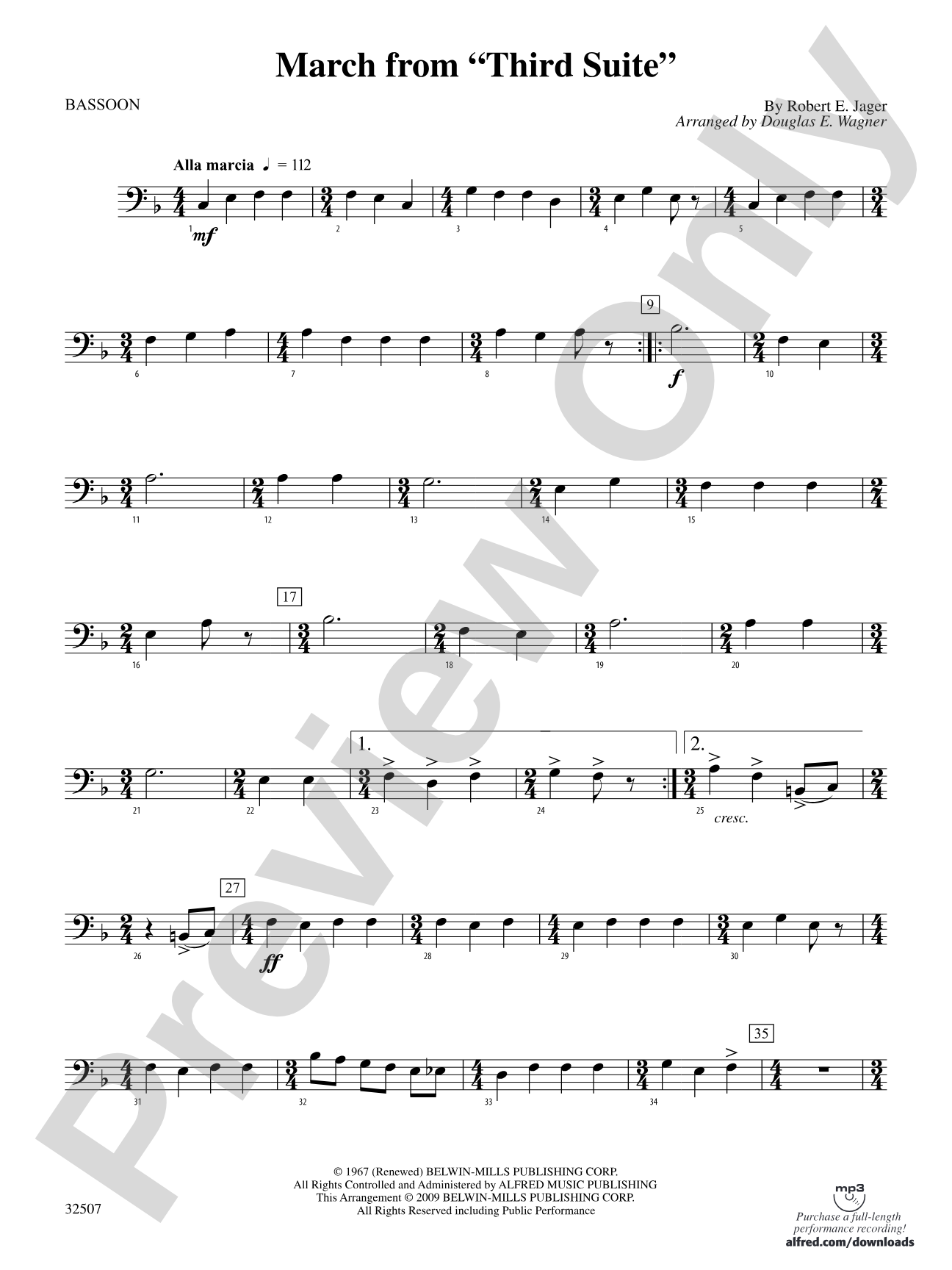 March from "Third Suite": Bassoon