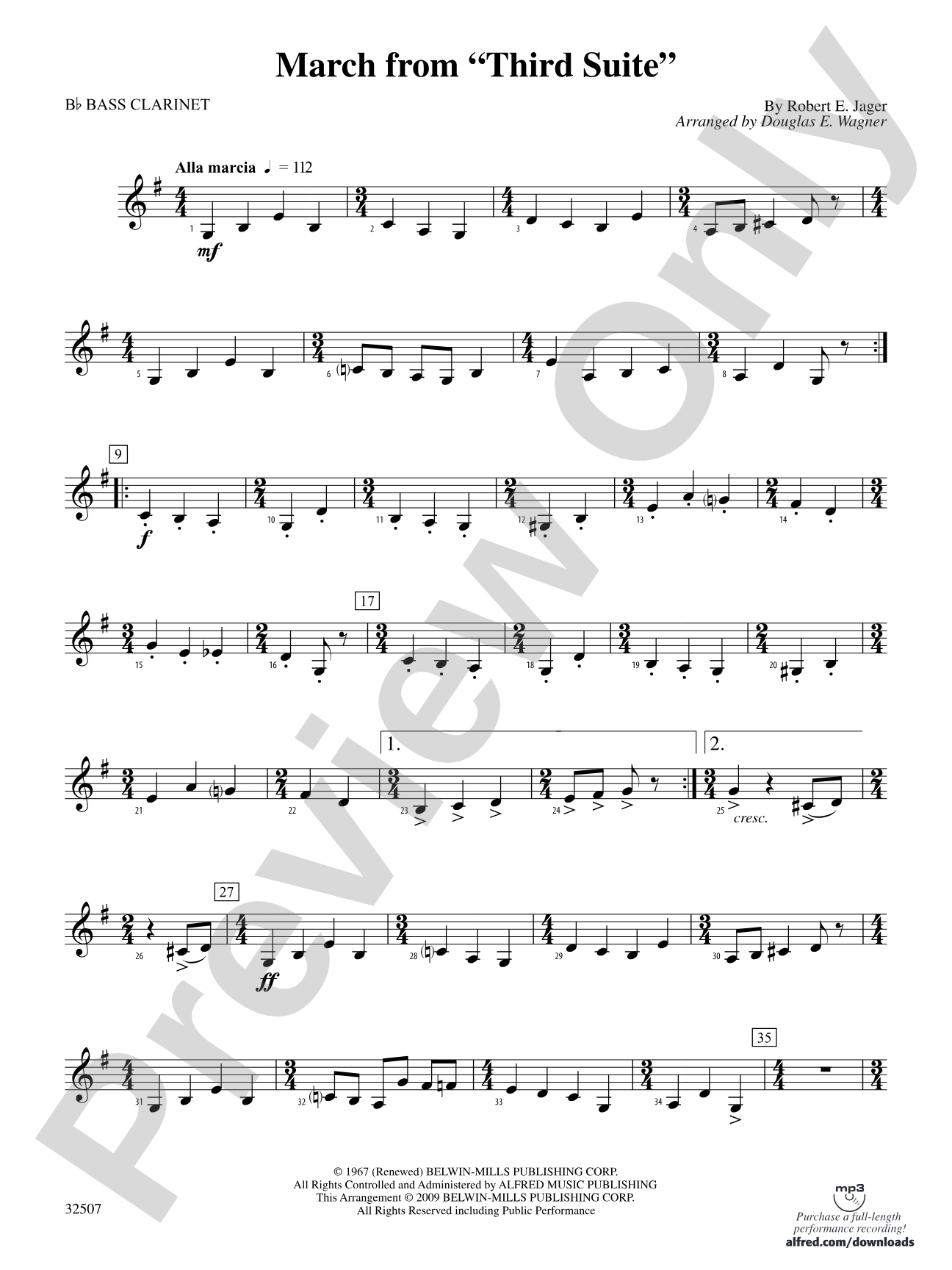 March from "Third Suite": B-flat Bass Clarinet