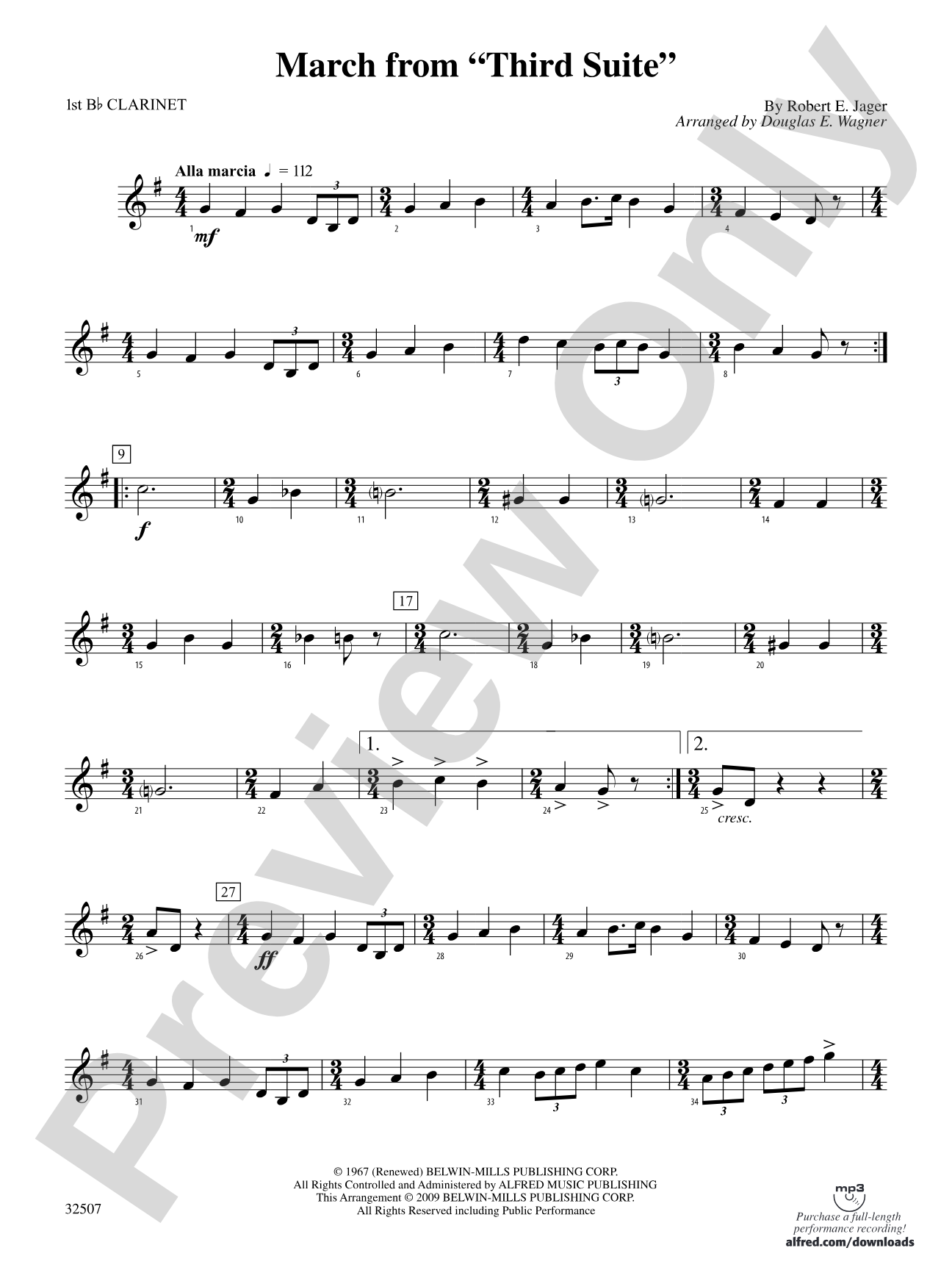 March from "Third Suite": 1st B-flat Clarinet