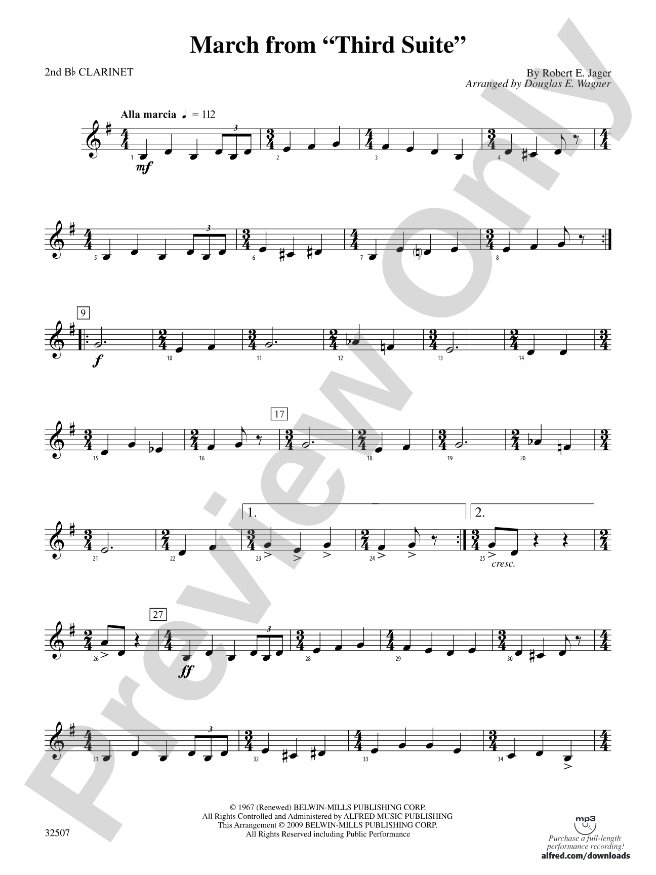 March from "Third Suite": 2nd B-flat Clarinet