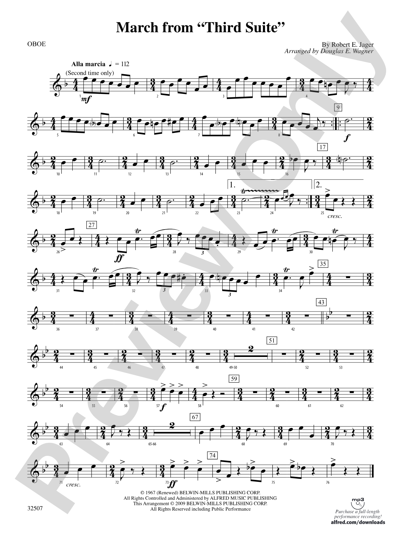 March from "Third Suite": Oboe