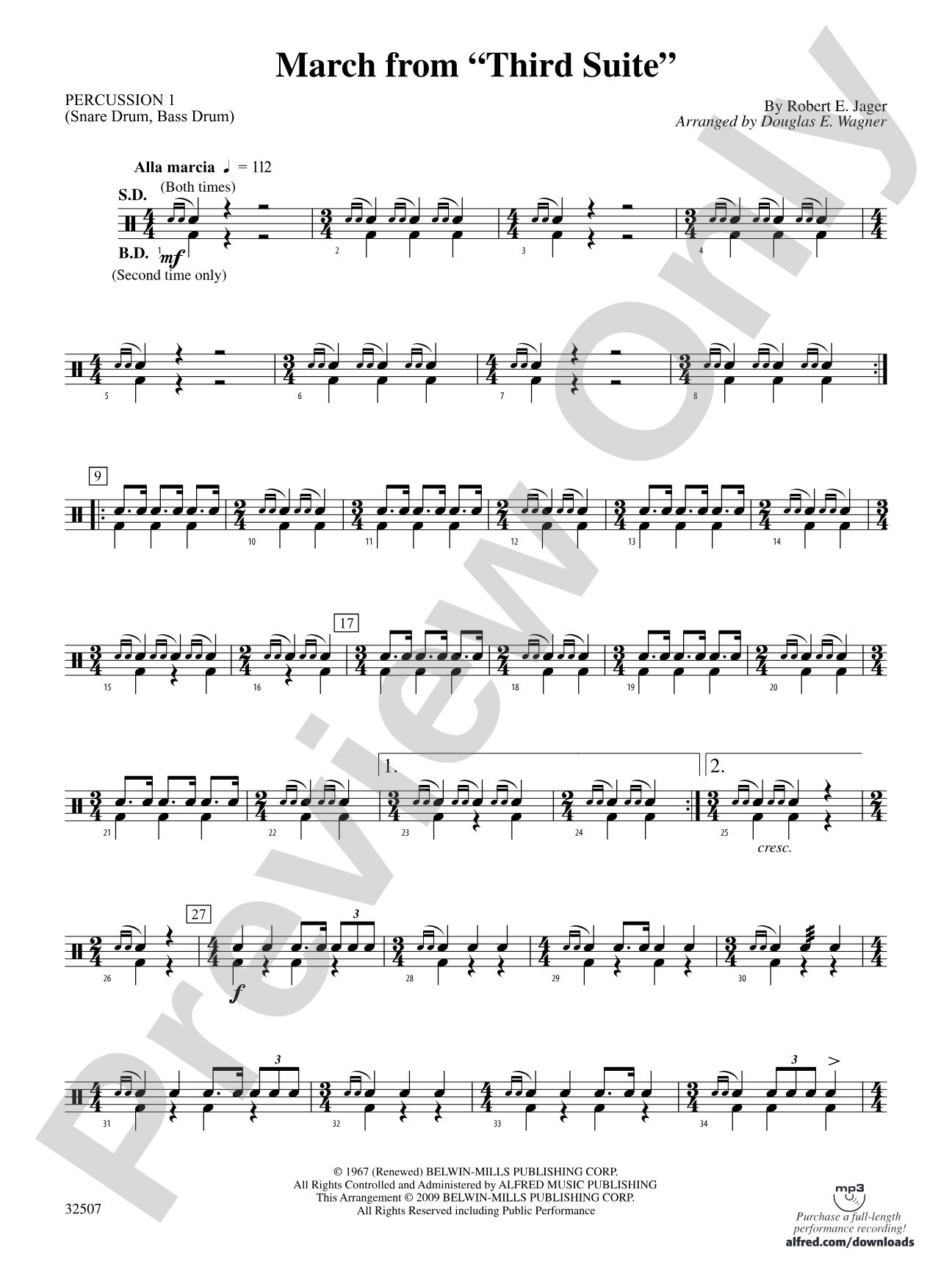 March from "Third Suite": 1st Percussion
